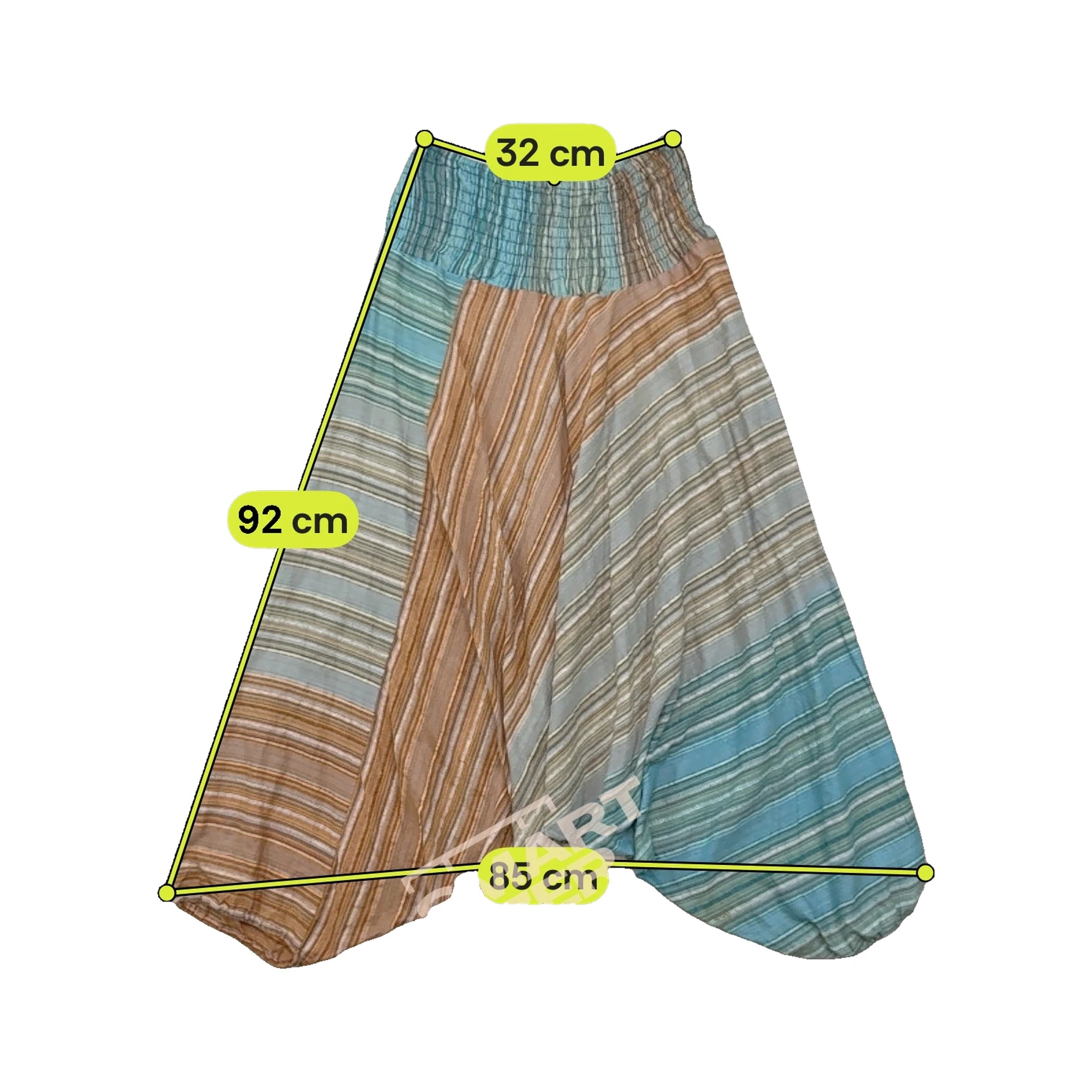 Striped Patchwork Smocked Harem Pants