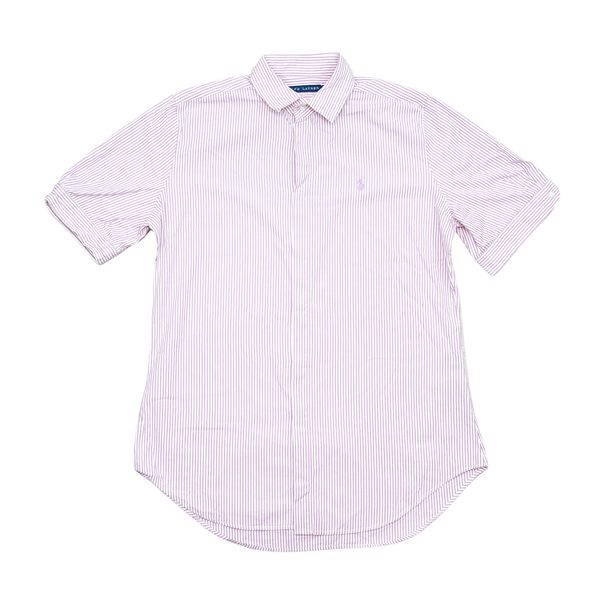 Camisa Ralph Lauren roxa de Manga curta às riscas com Botões