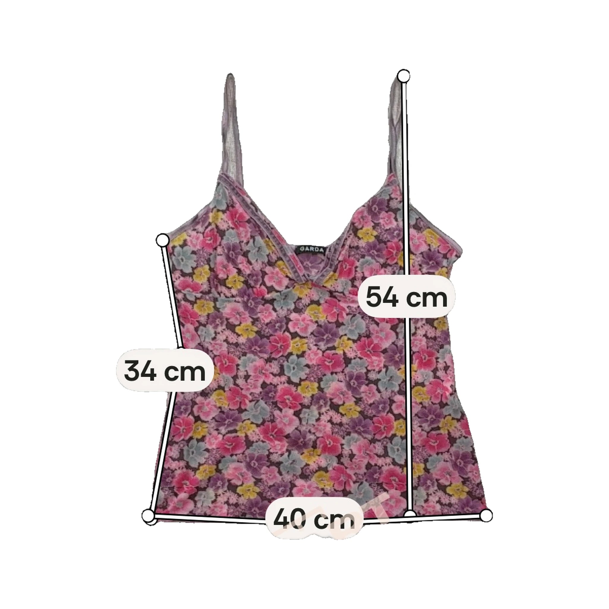 Garda Floral Mesh Camisole Tank Top
