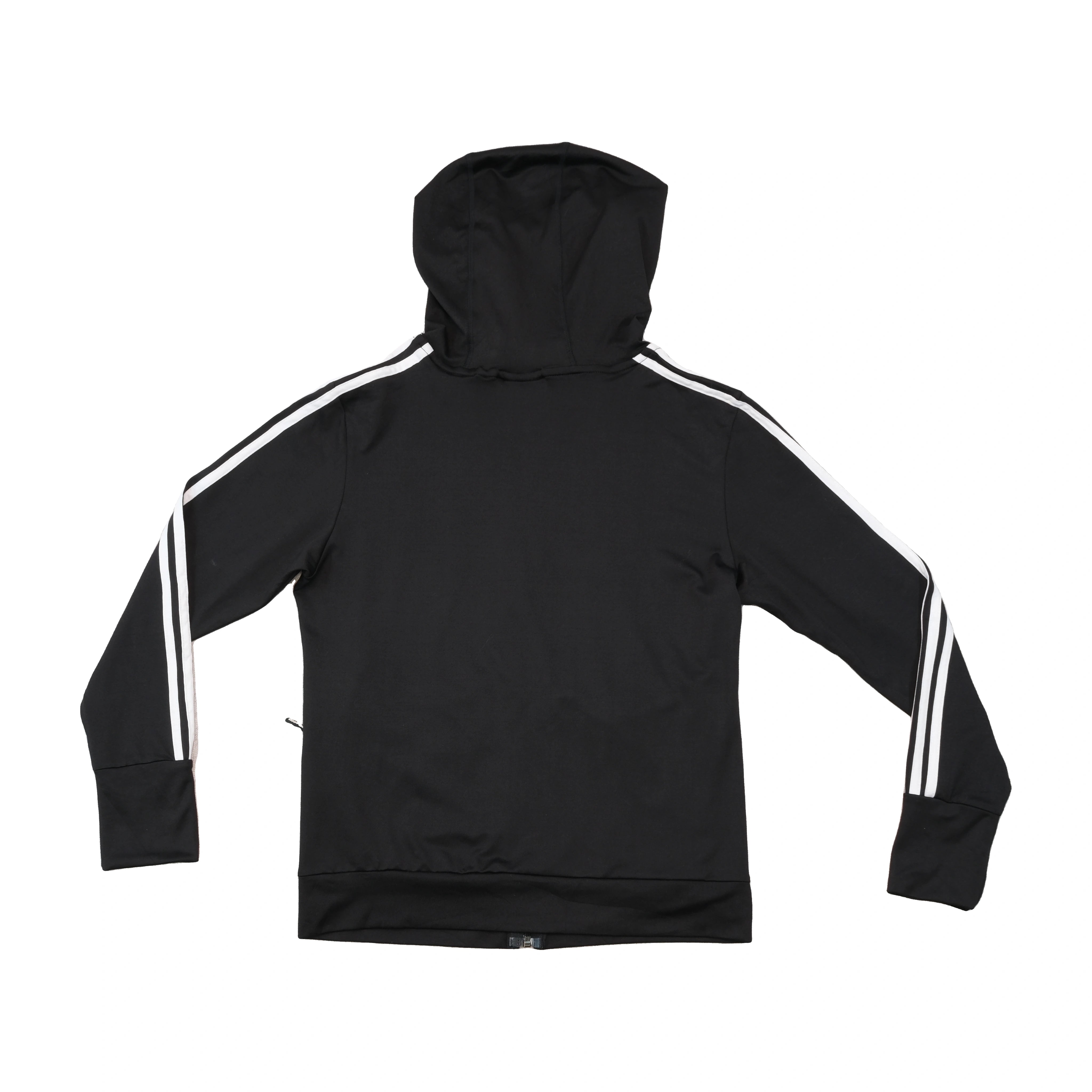 adidas Originals Black 3-Stripe Cotton Blend Hooded Track Jacket