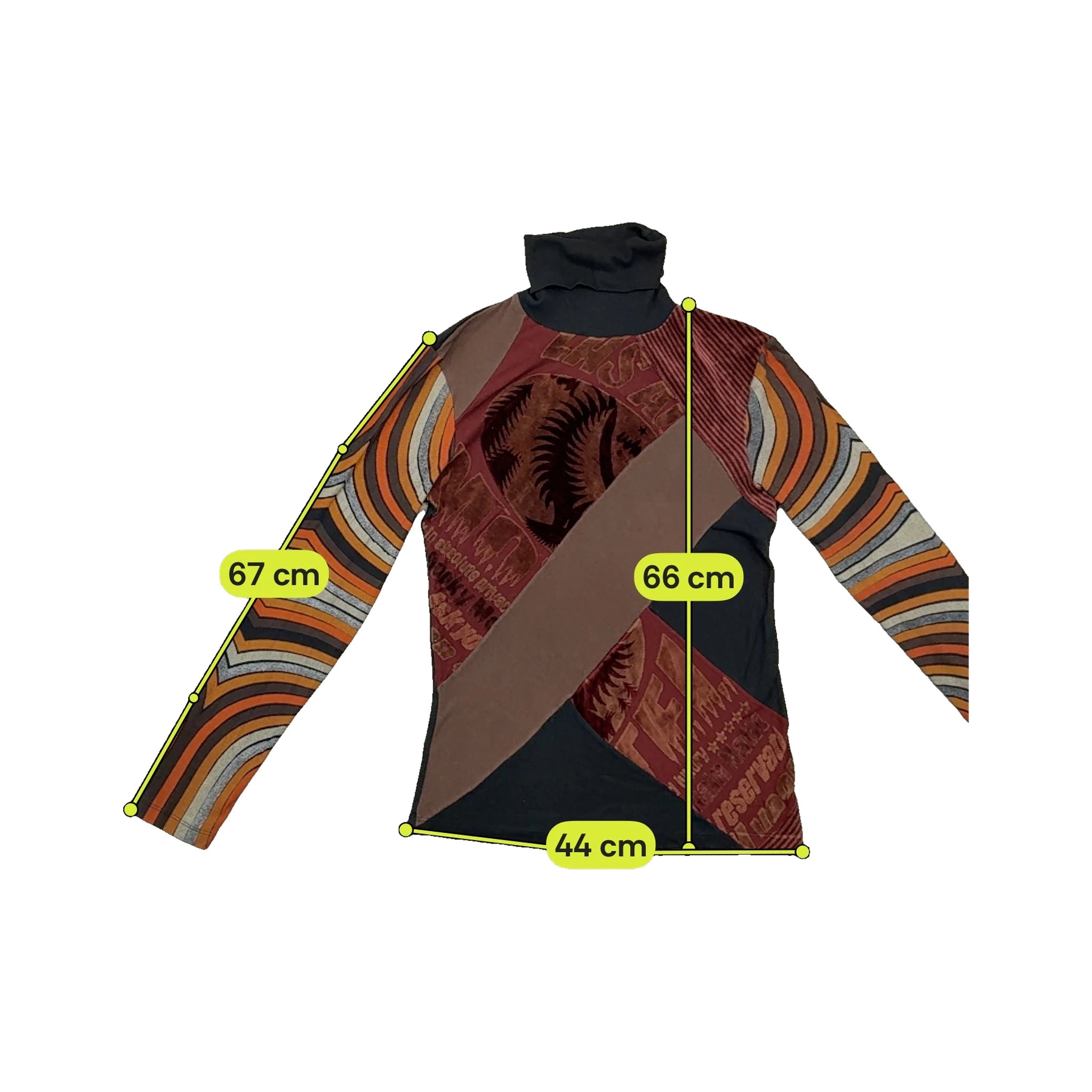 Custo Barcelona Patchwork Graphic Turtleneck T-shirt