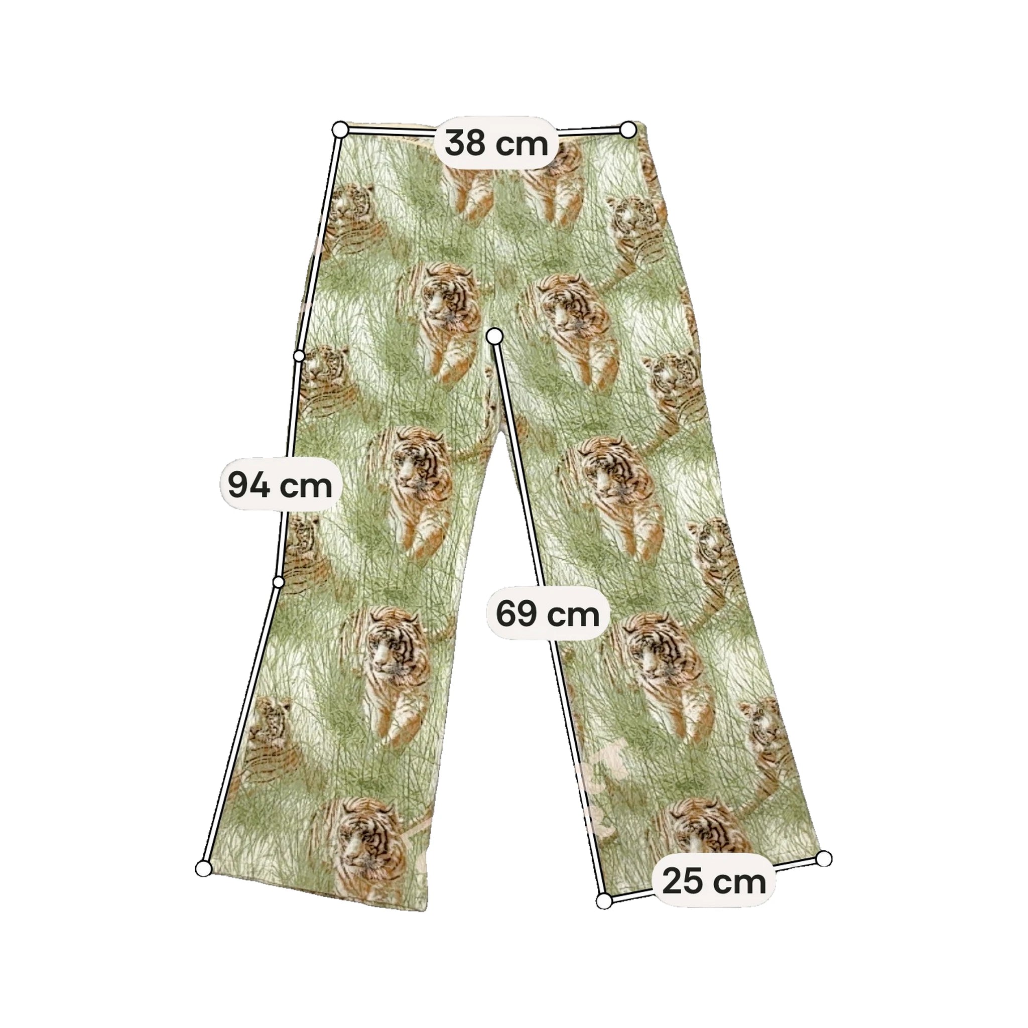 Lefato Tiger Print Stretch Flare Pants