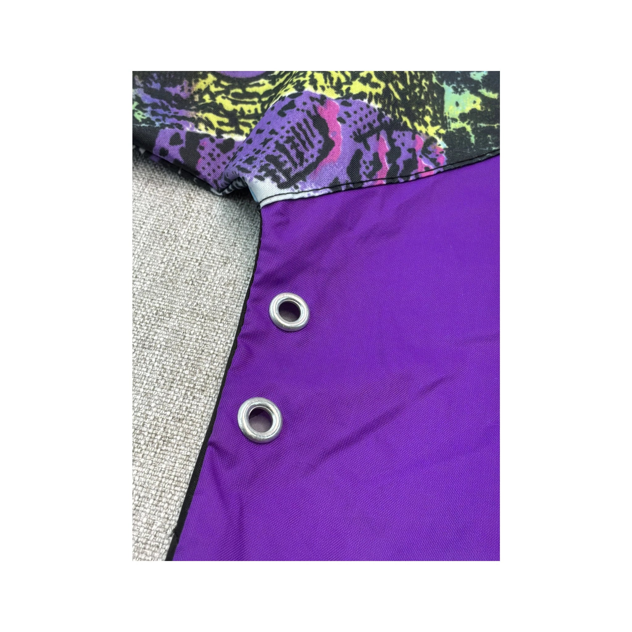 Vintage Abstract Print Purple Pullover Ski Jacket