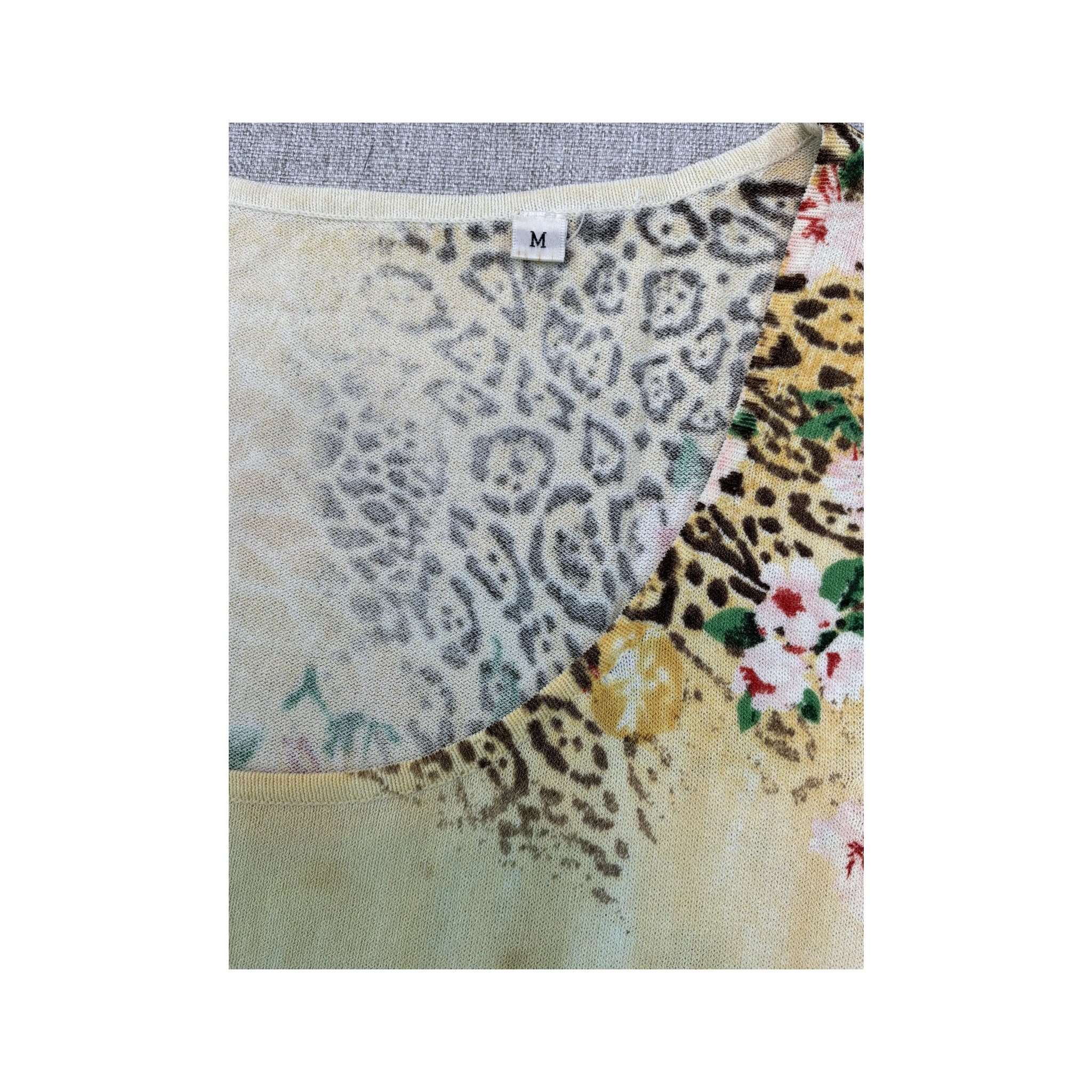 Vintage Floral Leopard Print Viscose Tank Top (Repriced)