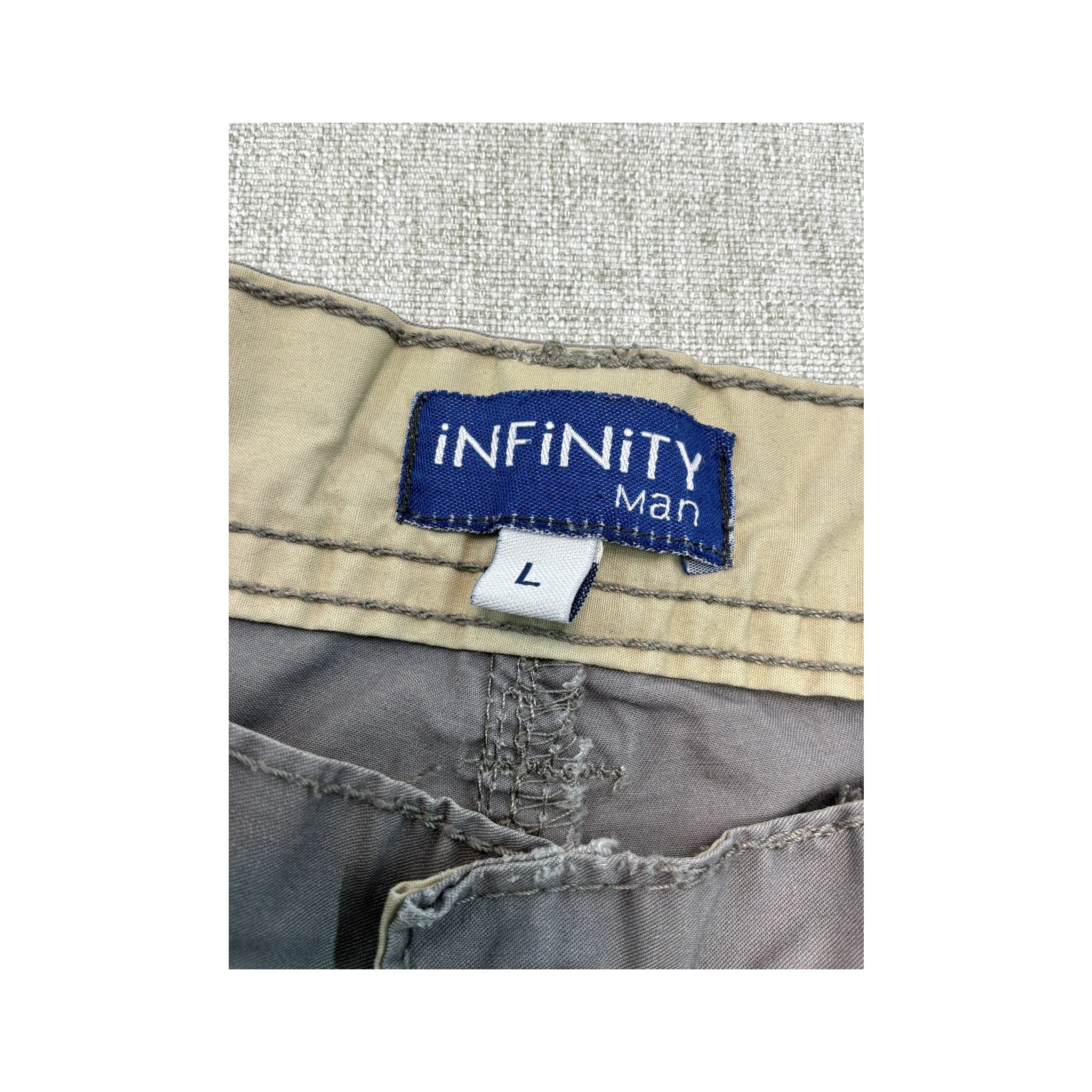 Infinity Man Gray Cotton Utility Cargo Pants