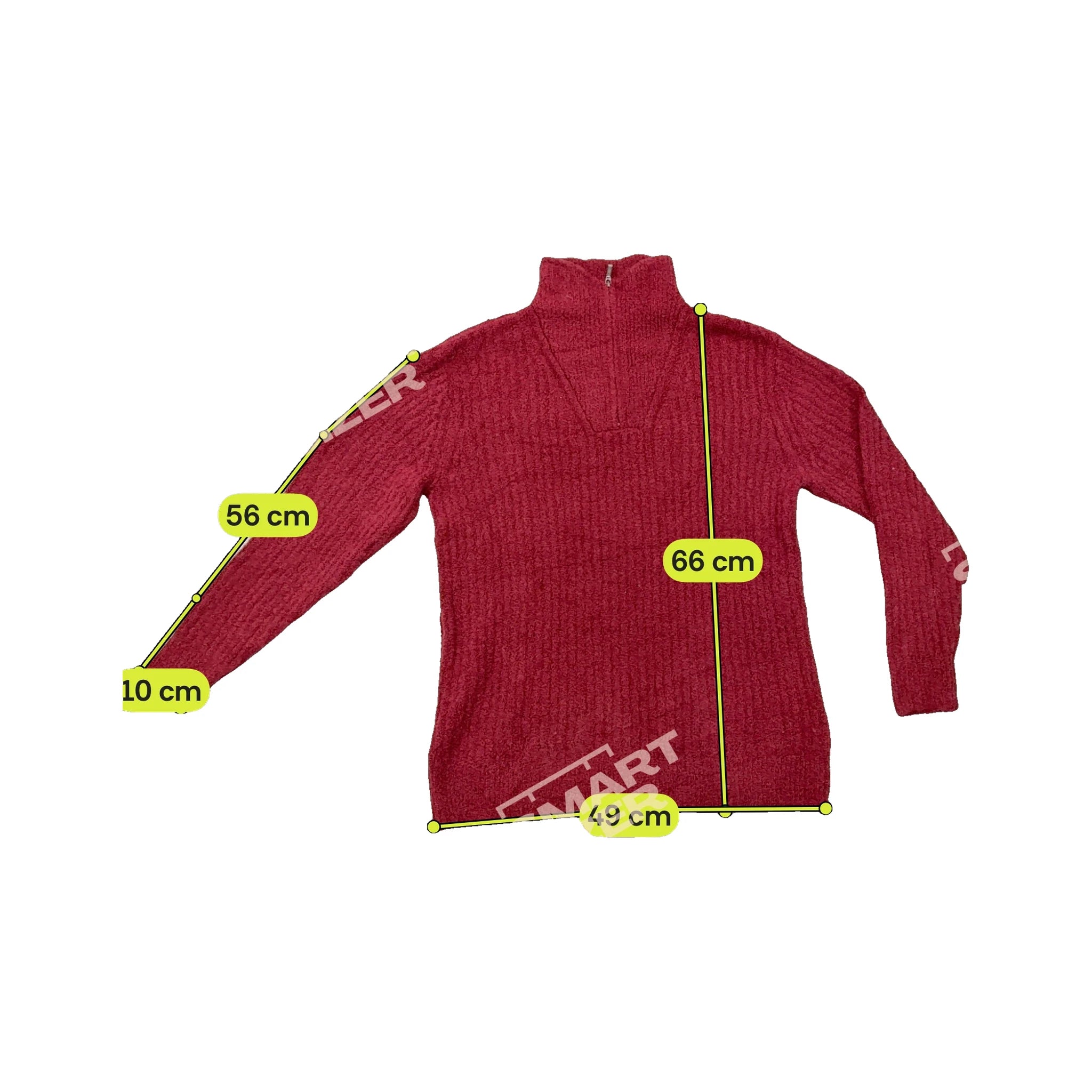 Camisola Texturada L.L.Bean em Mistura de Lã com Meio Fecho