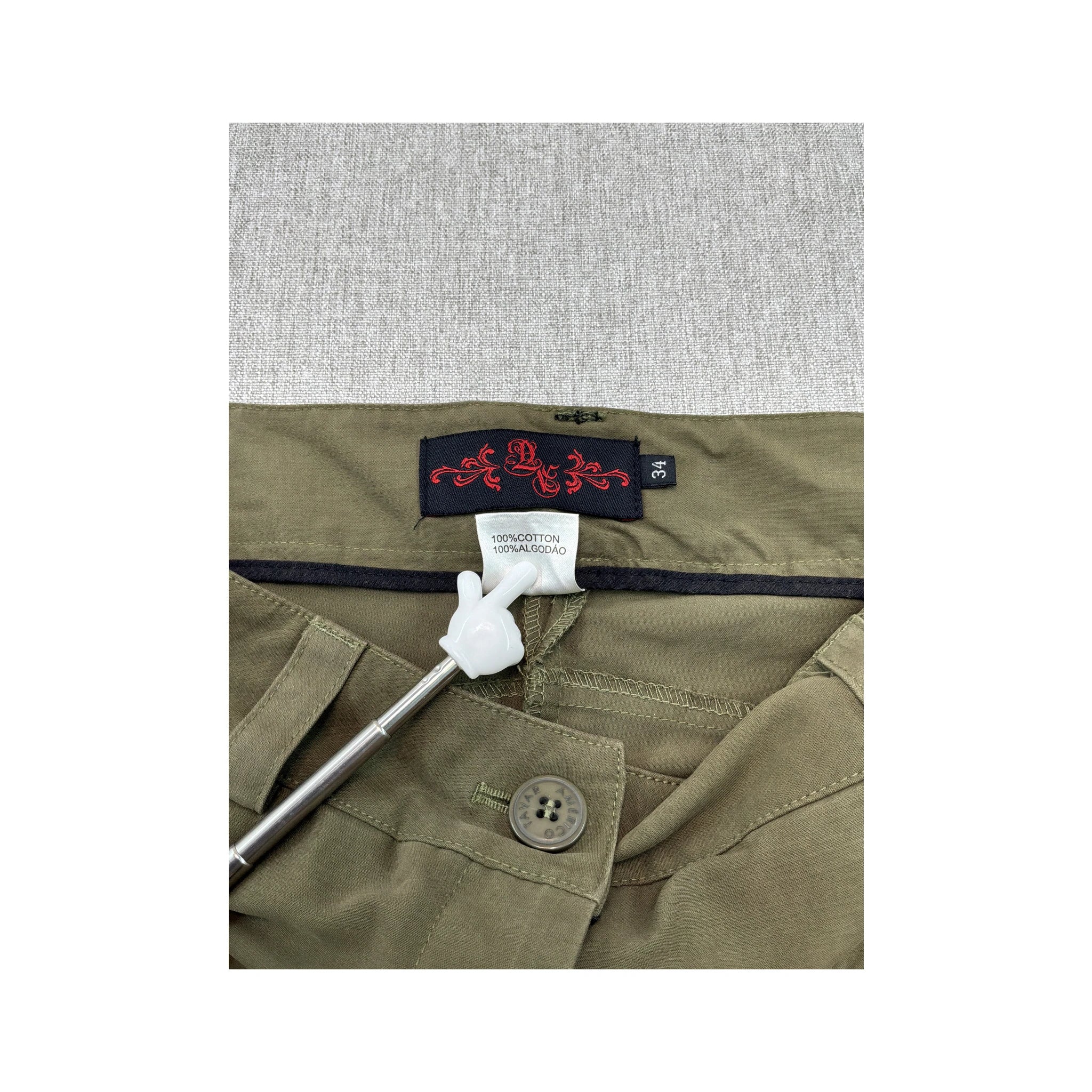 Americo Tavar Embroidered Lace-Up Cotton Cargo Pants