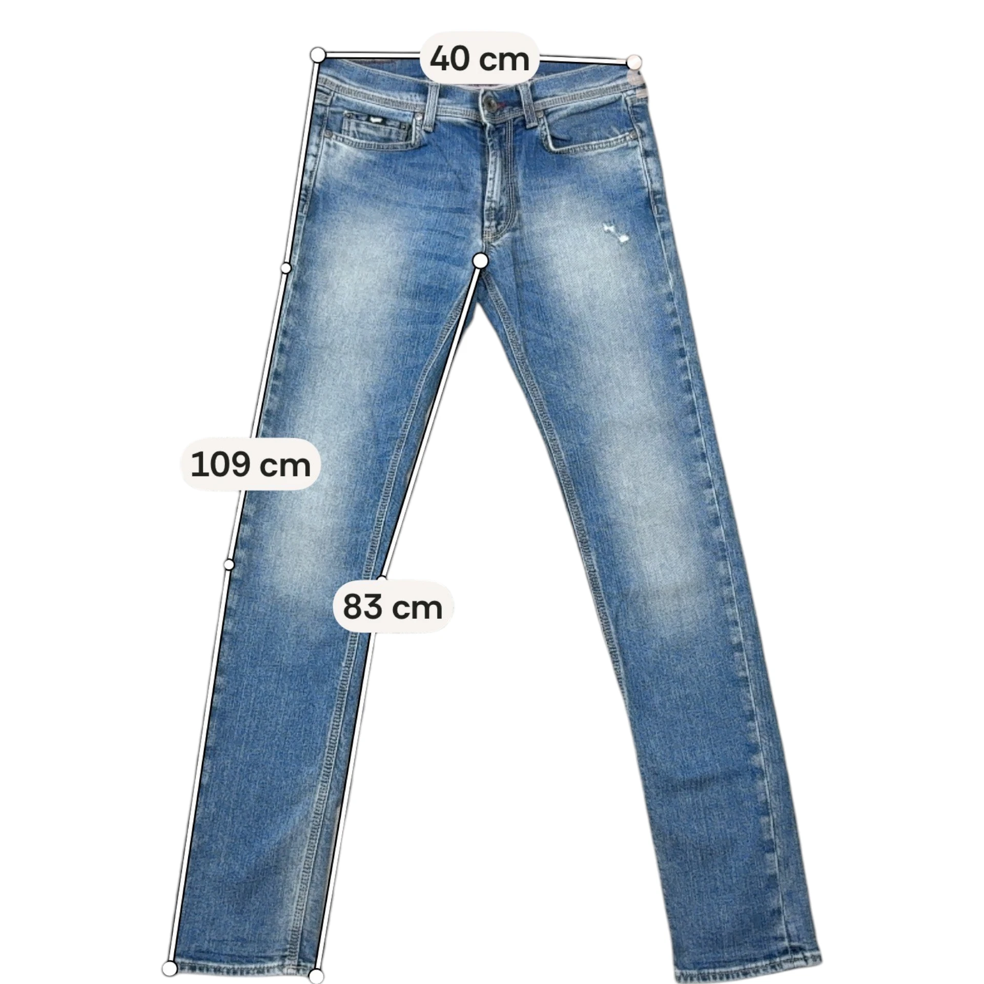 Mid-Wash Slim Straight Jeans
