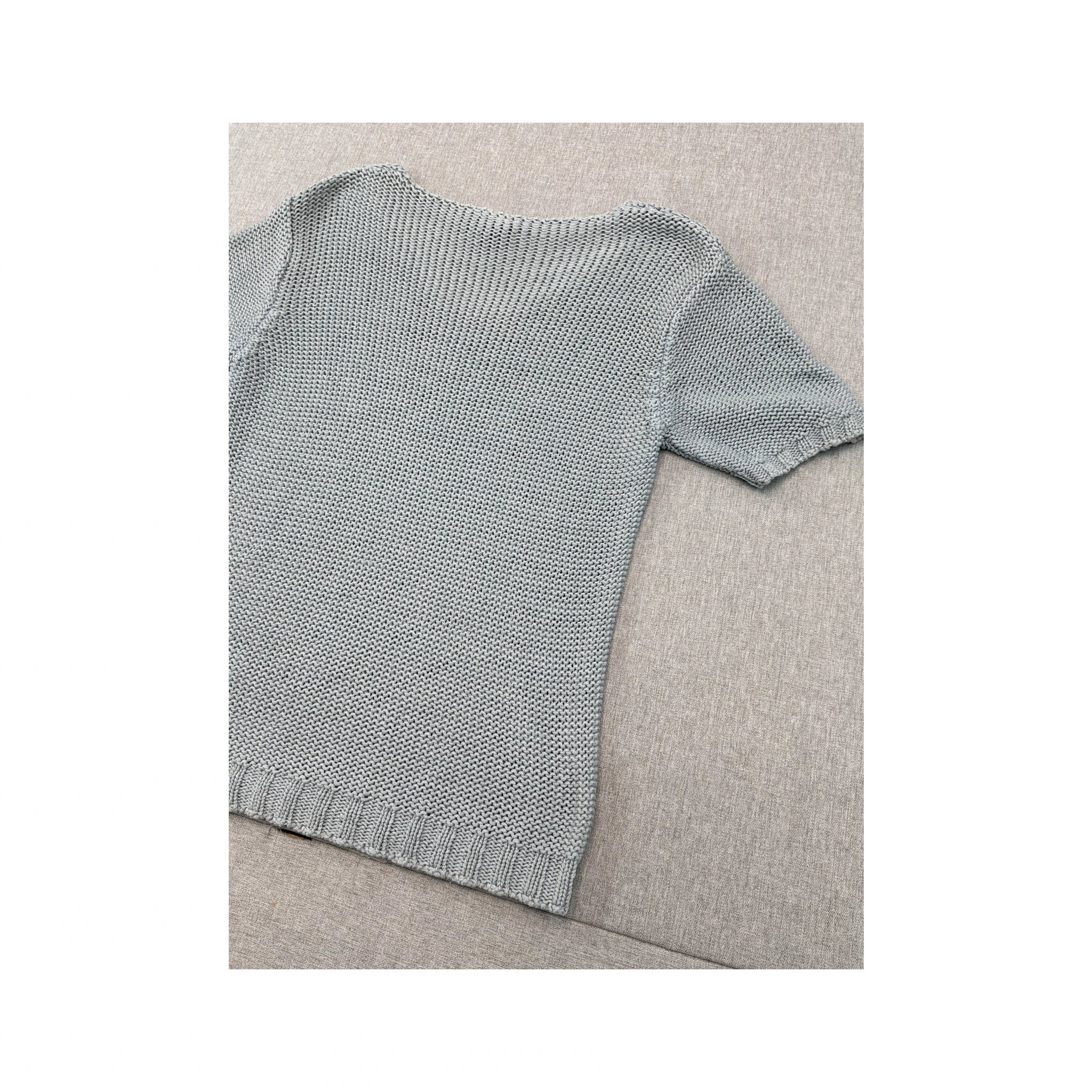 Conte of Florence V-Neck Short Sleeve Knit Sweater