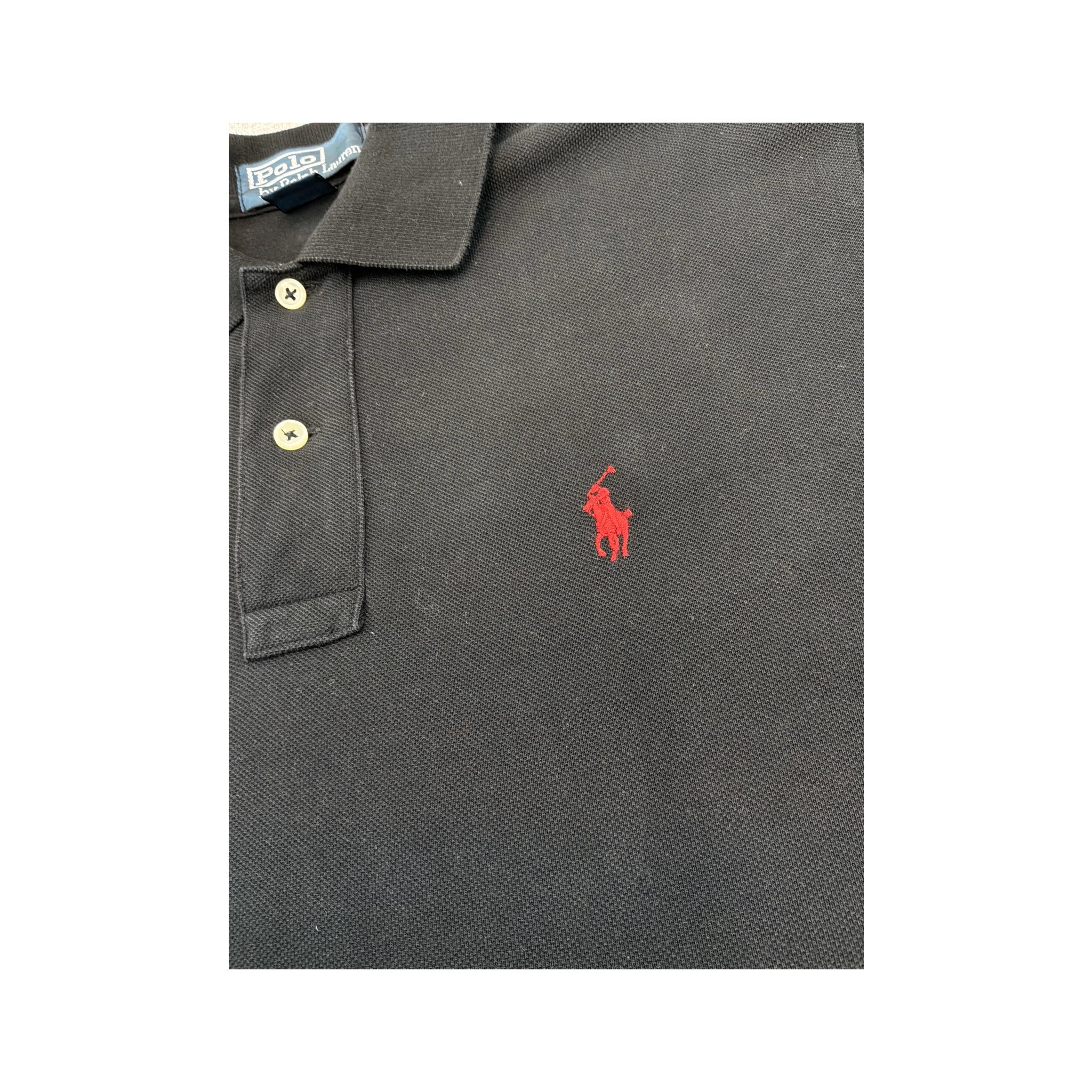 Polo Polo by Ralph Lauren em algodão preto com logótipo do Cavalo