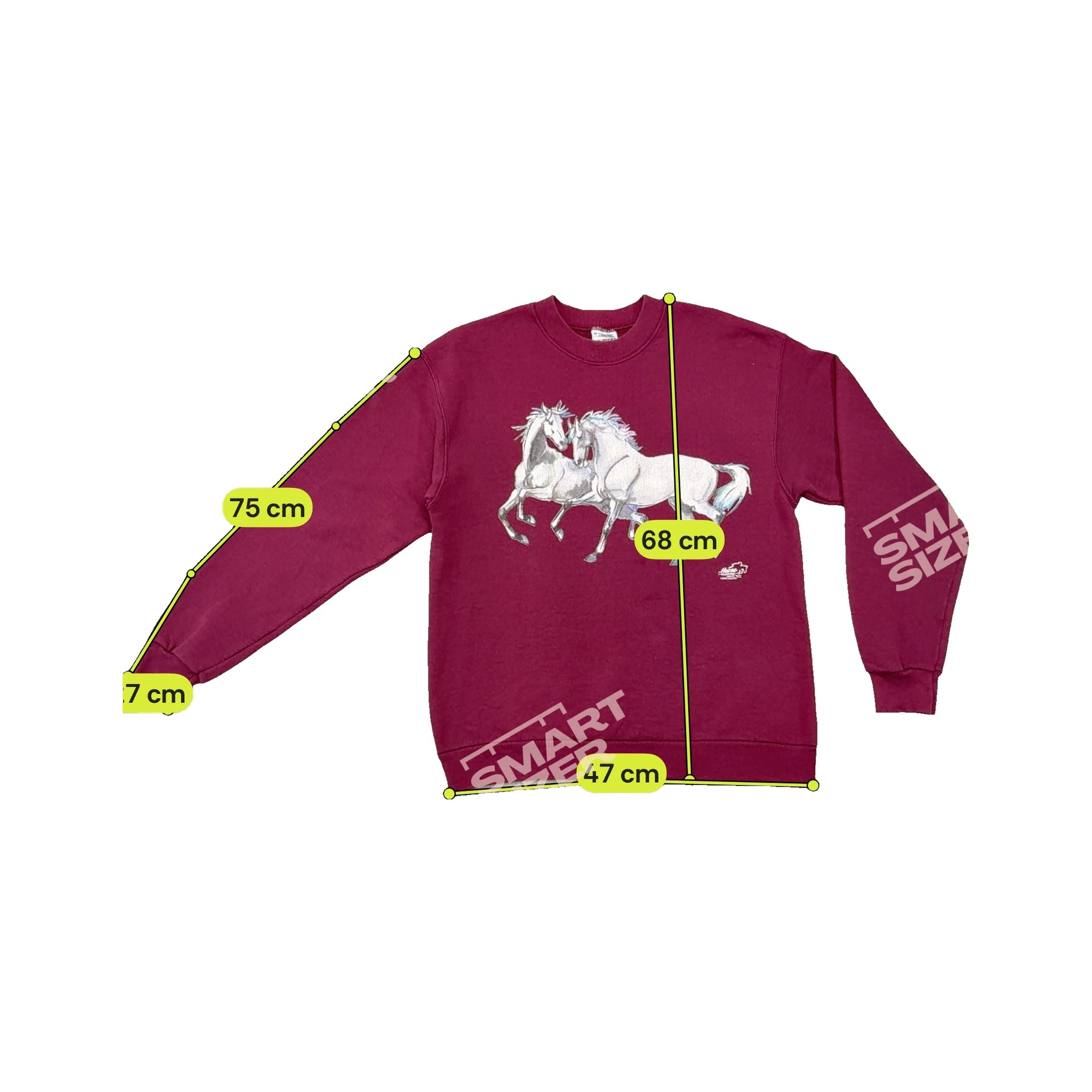 Sweatshirt Screen Stars vintage em Mistura de algodão com Cavalos a Correr