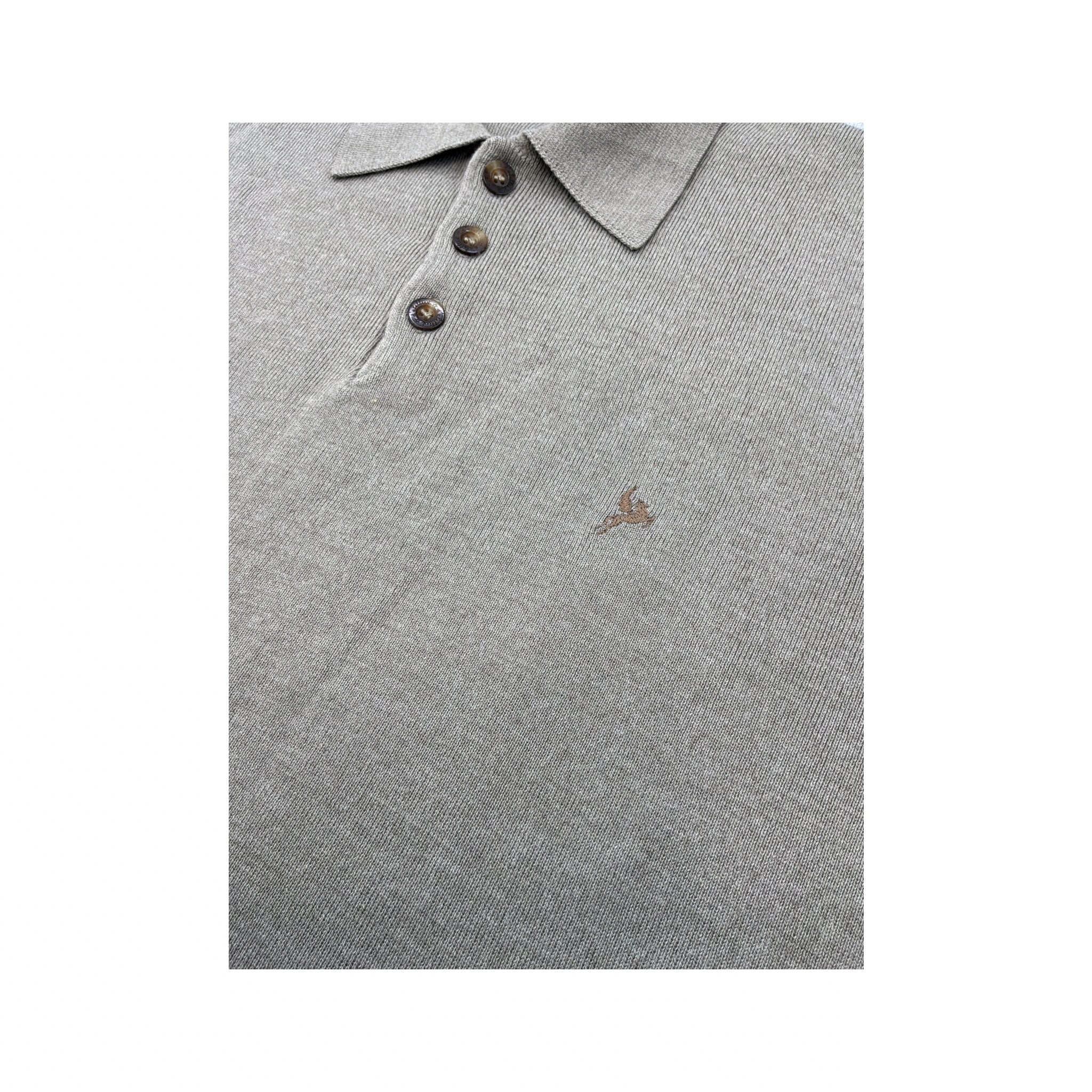 D'Afelini Beige Knit Polo Sweater