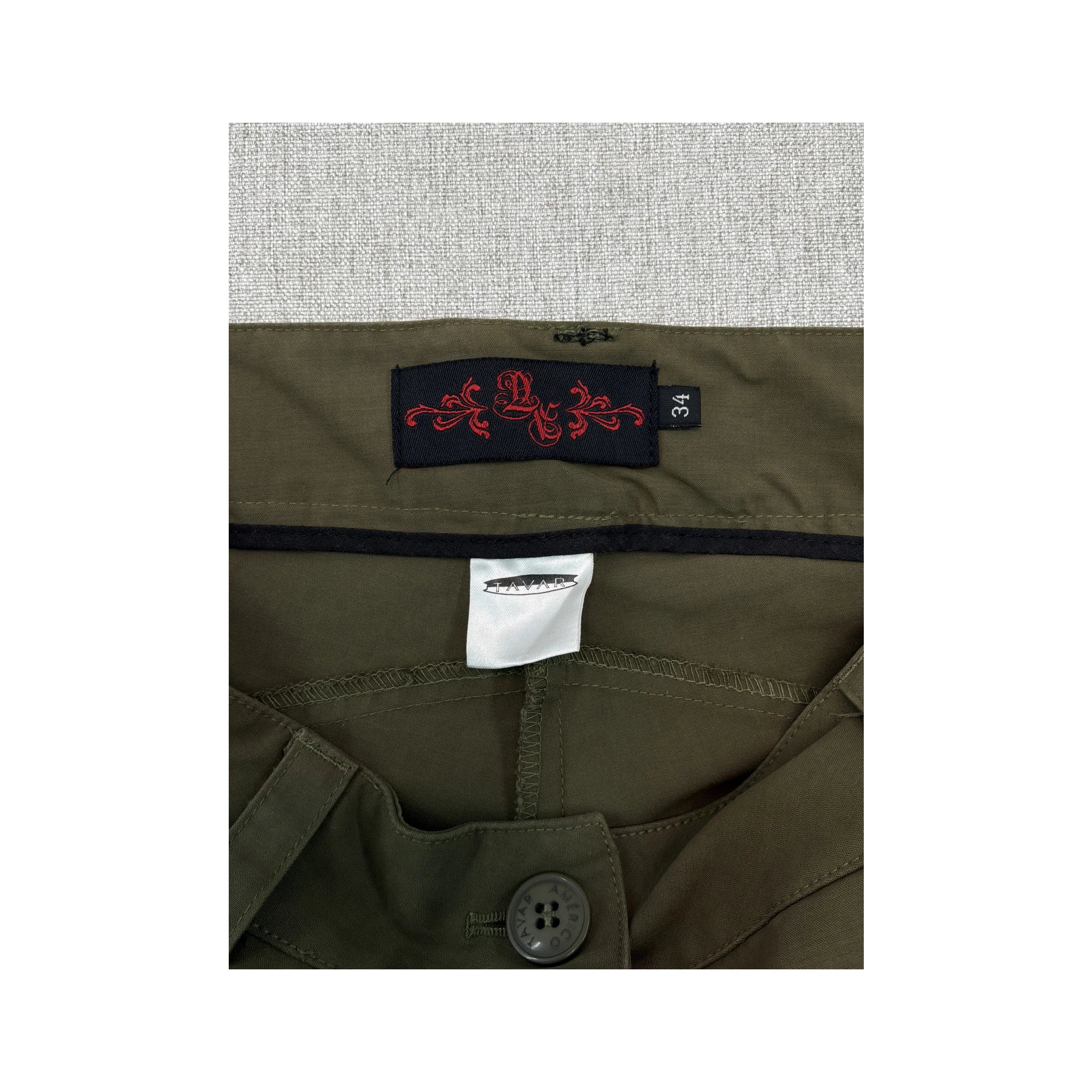 Americo Tavar Embroidered Lace-Up Cotton Cargo Pants