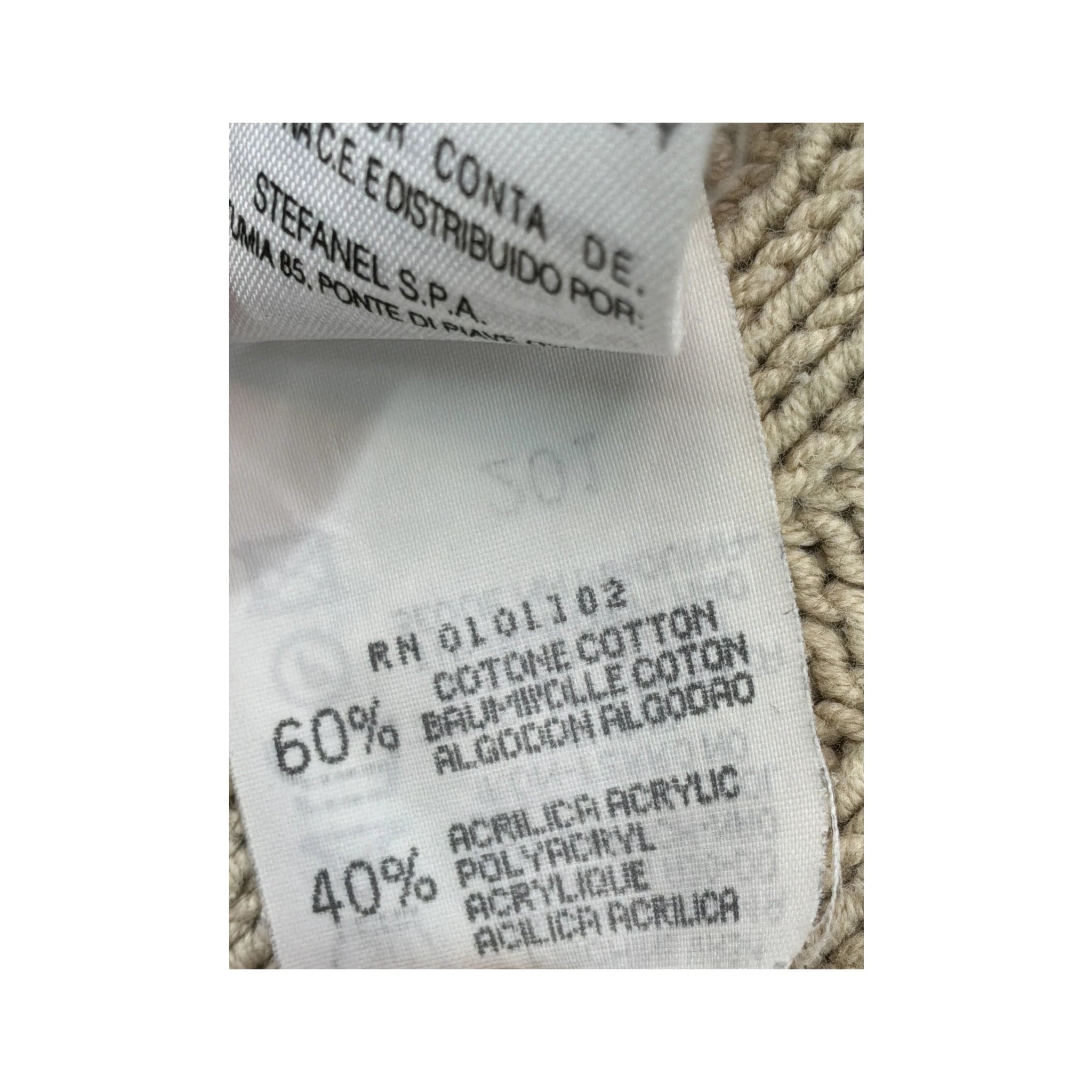 Colete de malha Canelada Stefanel com Meia gola e Fecho