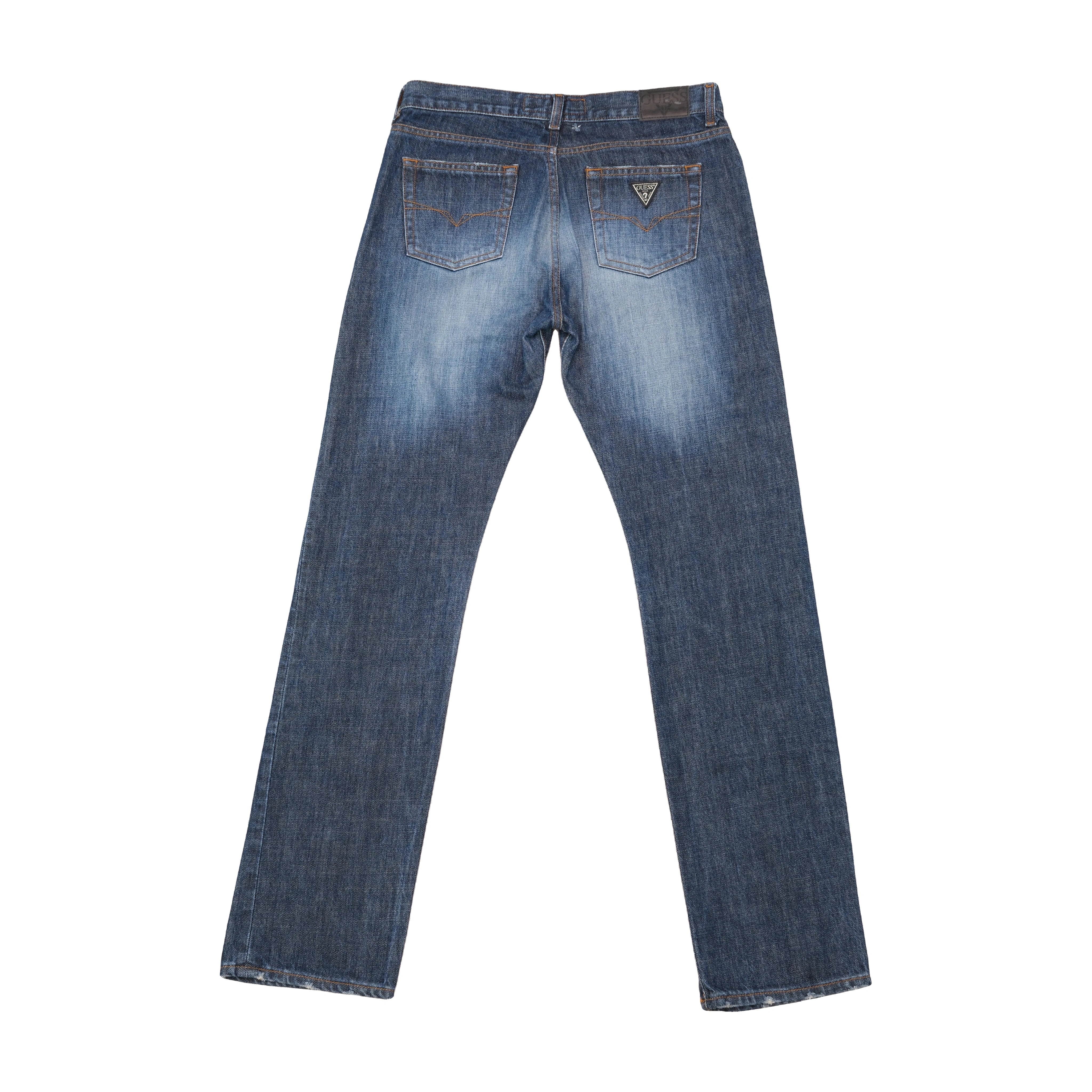 Calças de ganga Guess azul Desbotado de perna direita