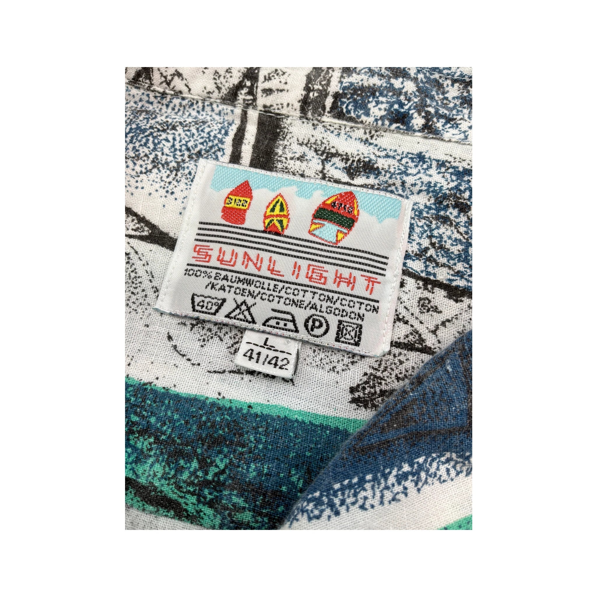 Vintage Abstract Geometric Print Short Sleeve Shirt
