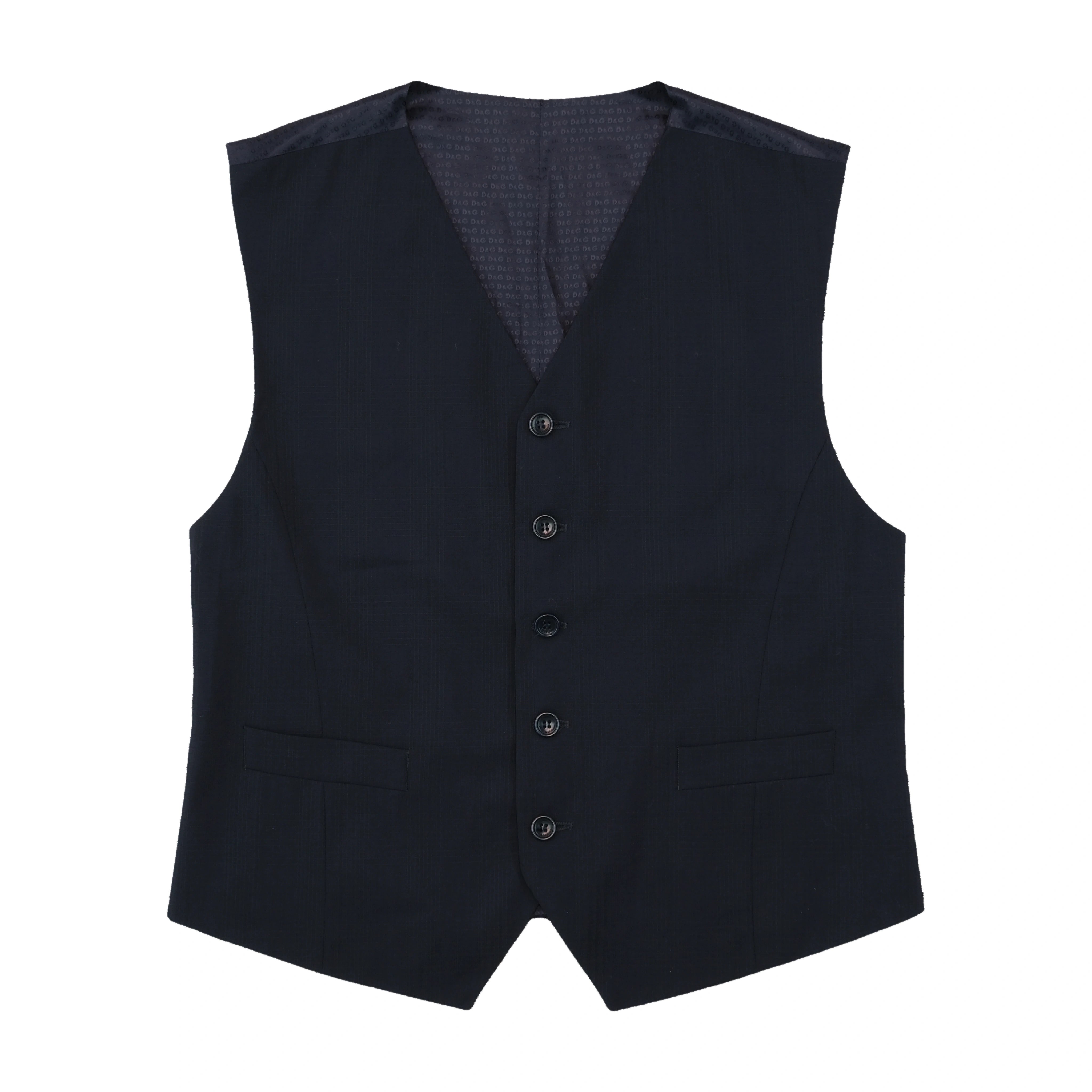 Dolce & Gabbana Navy Wool Blend Suit Vest