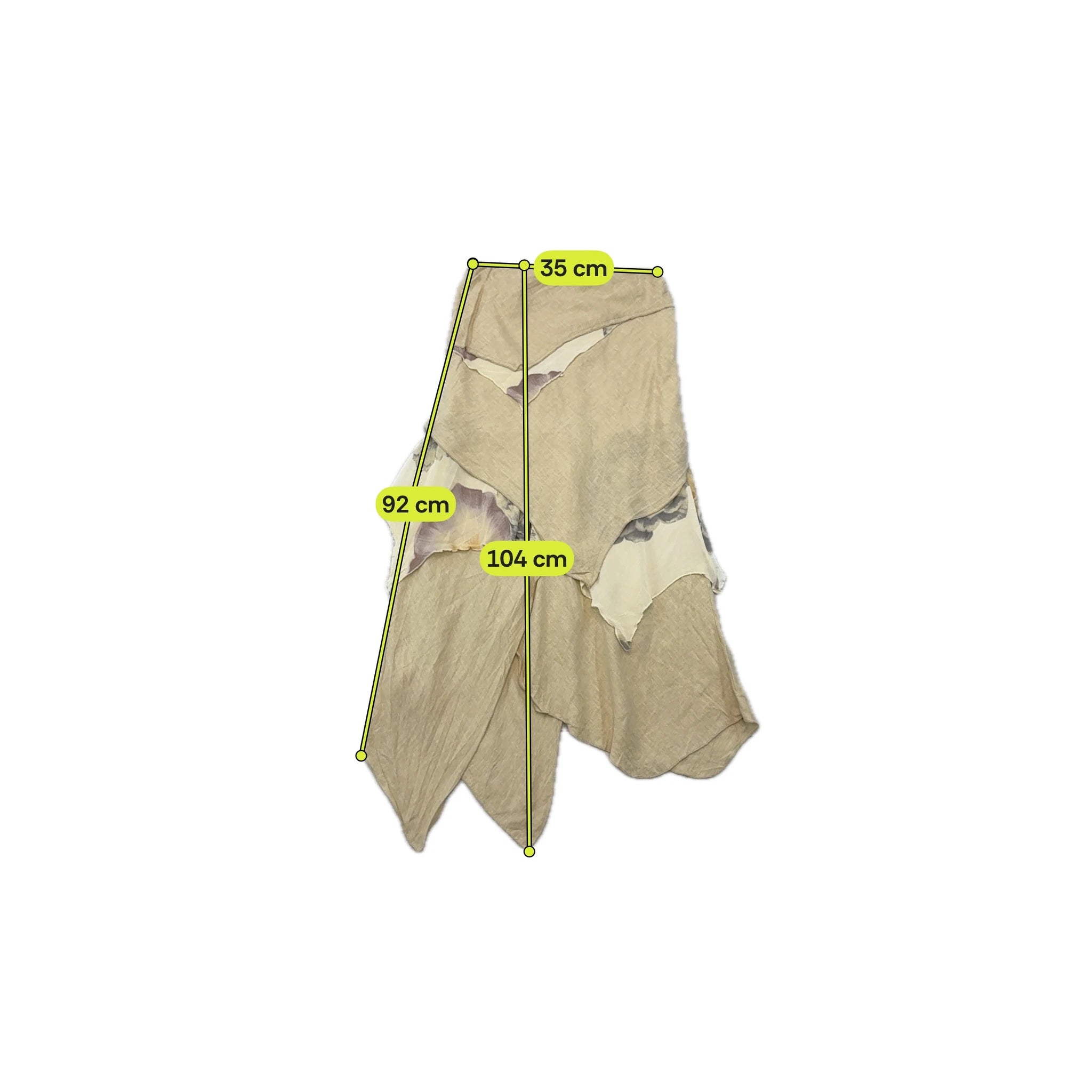 Italian Floral Handkerchief Hem Linen Viscose Skirt