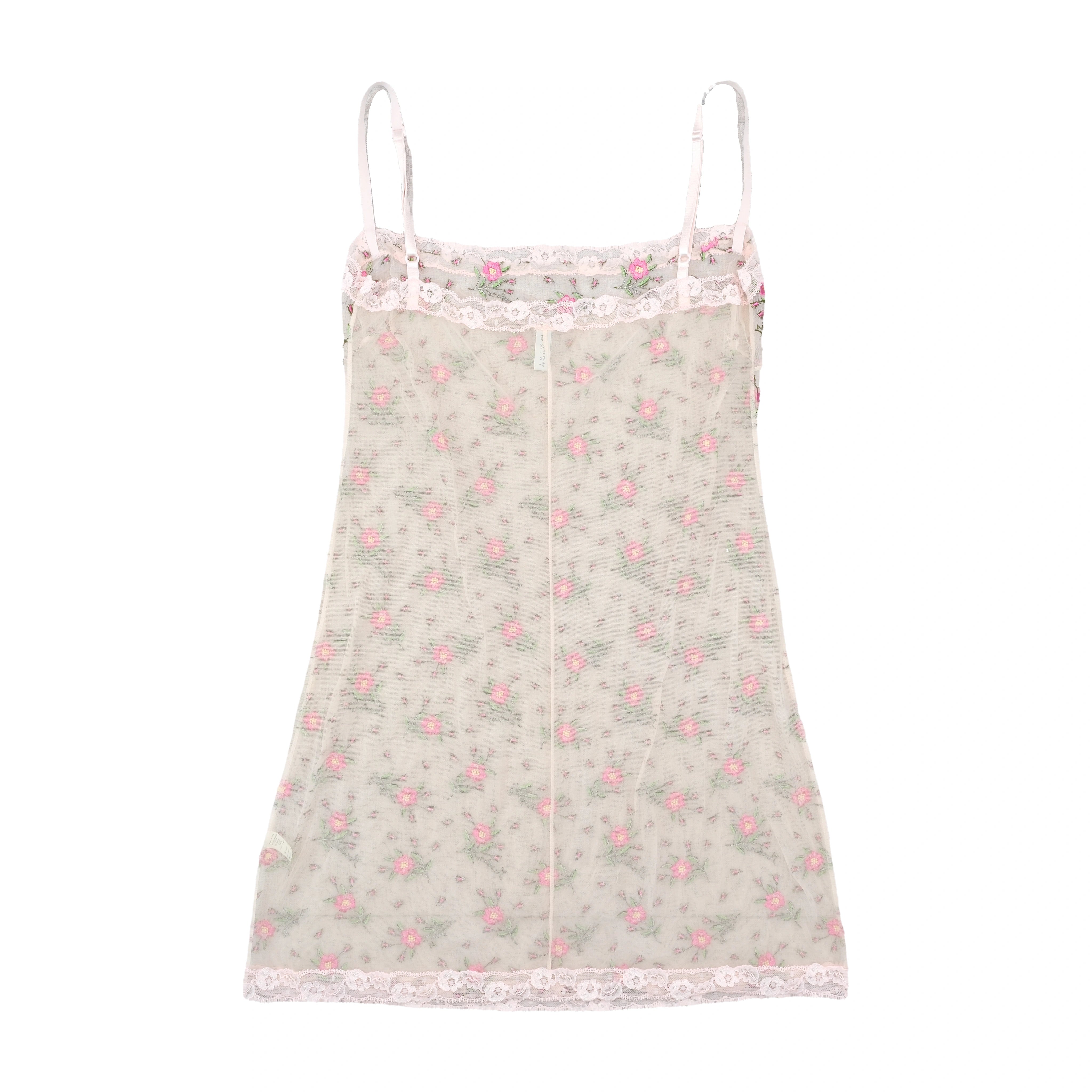 Moschino Lingerie Floral Embroidered Mesh Lace Trim Tank Top
