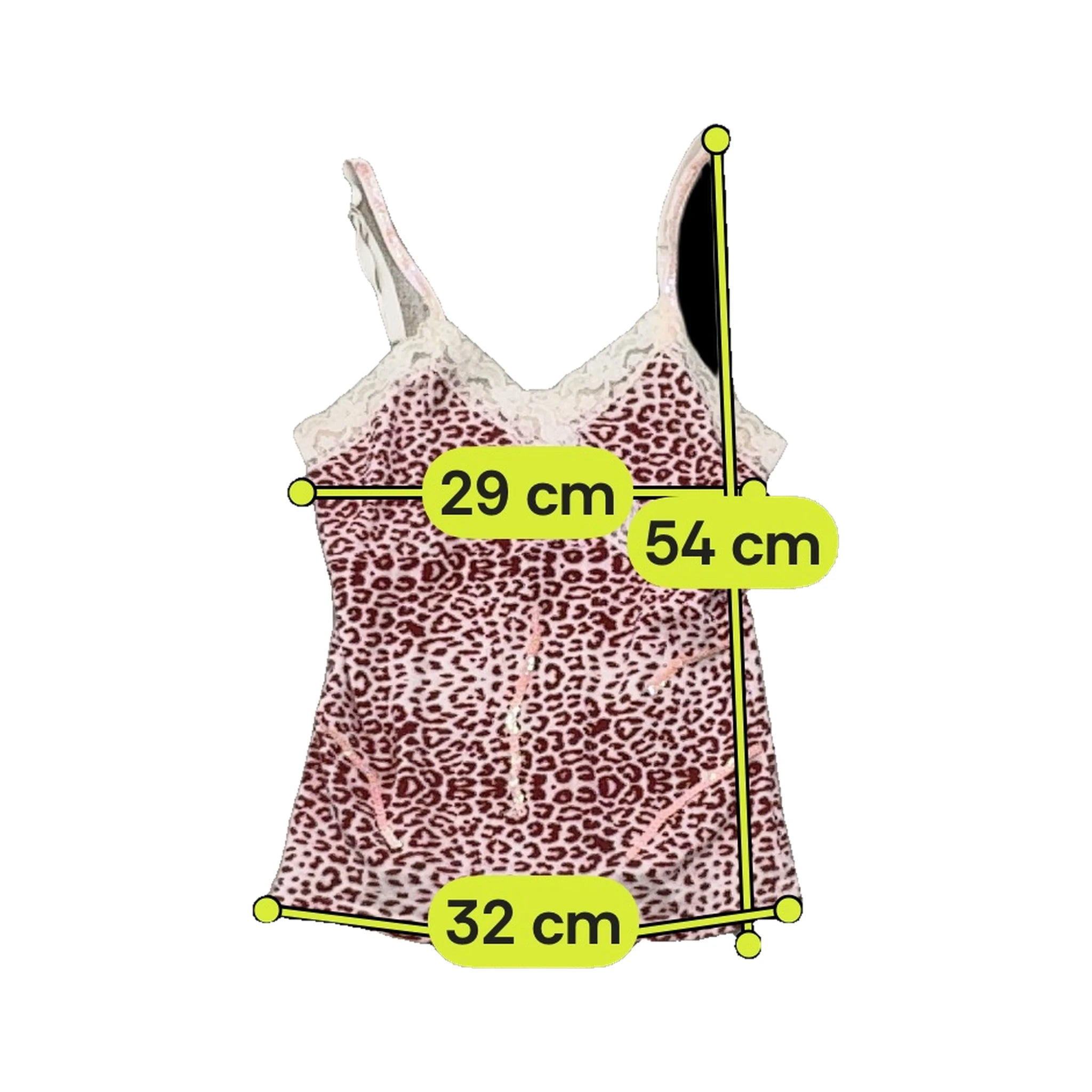 Top de alças Y2K rosa com estampado de Leopardo, renda e Lantejoulas