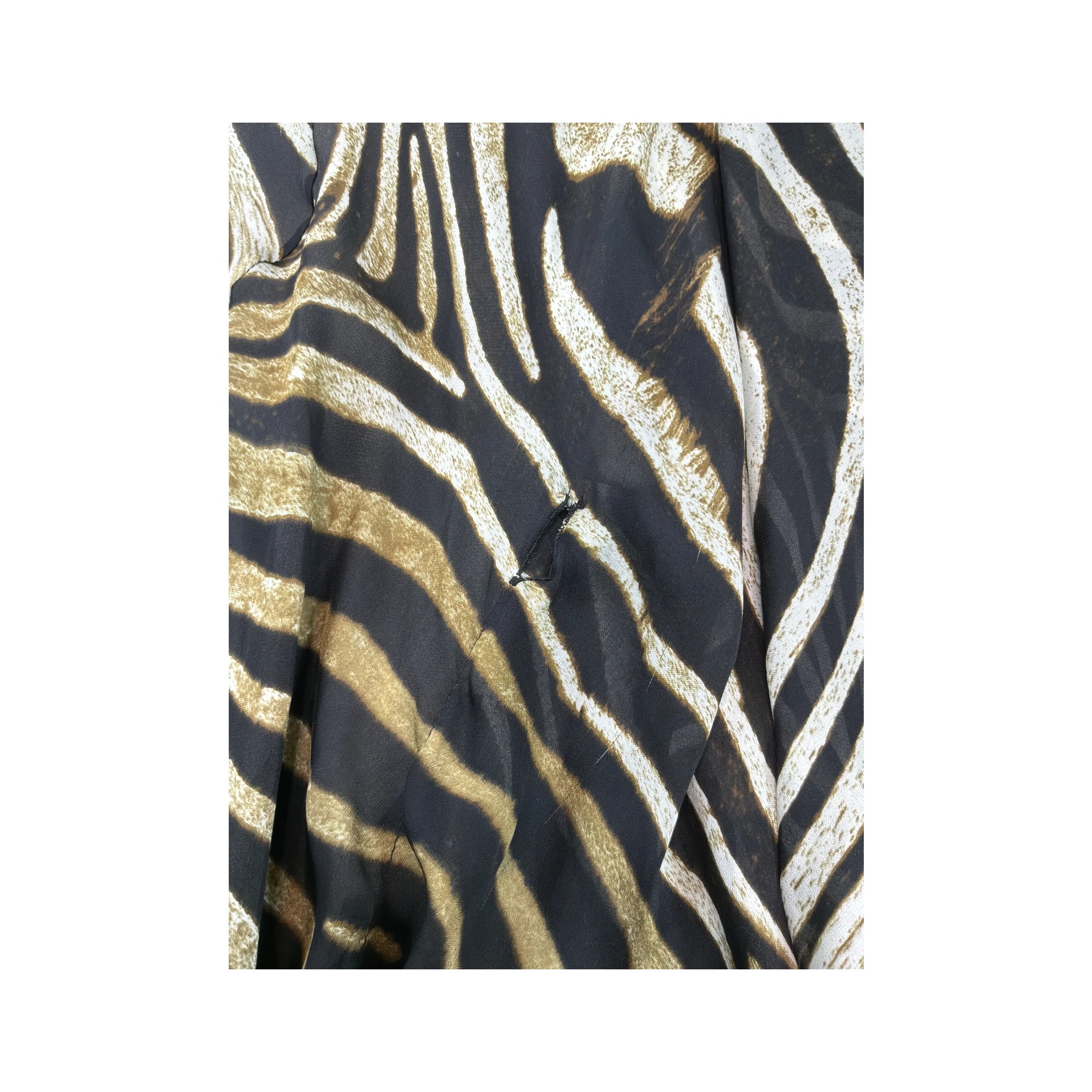 Just Cavalli Zebra Print Silk One Shoulder Blouse