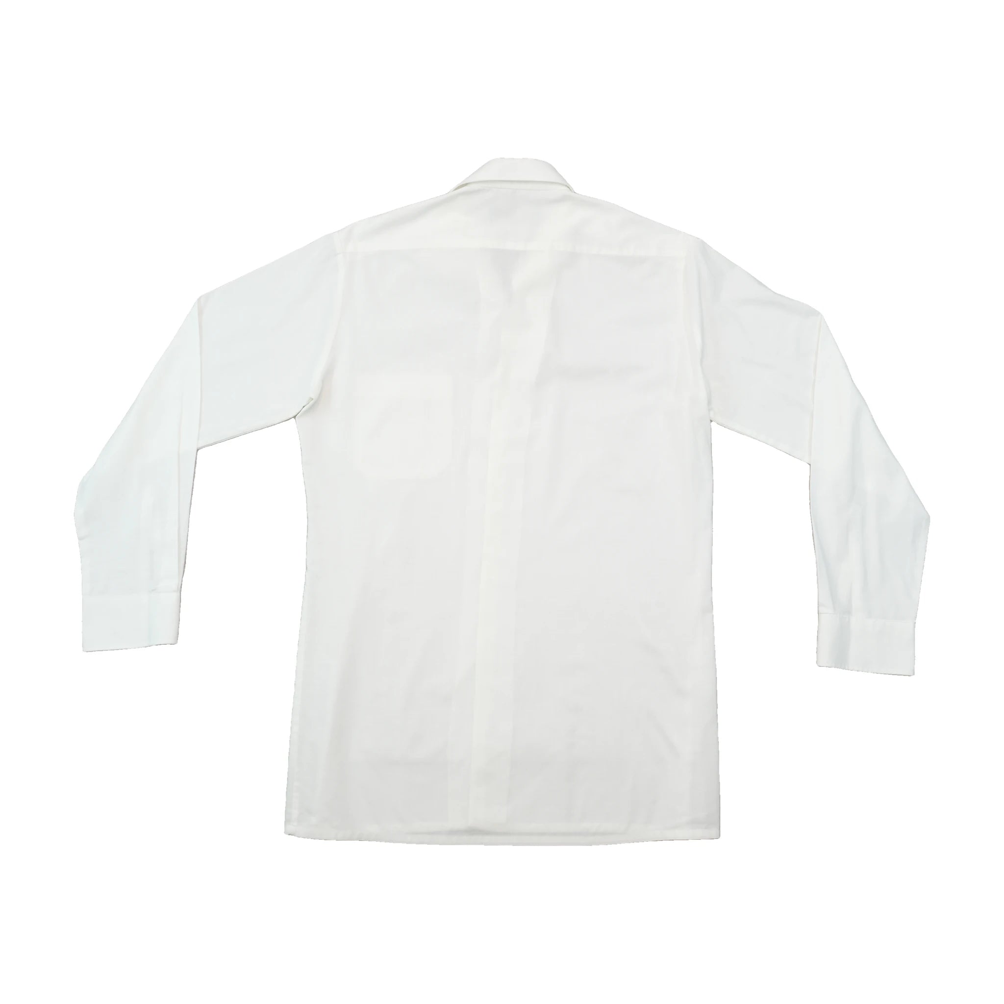 Camisa de Vestir Cauda vintage branca em poliéster e algodão com Punho Duplo