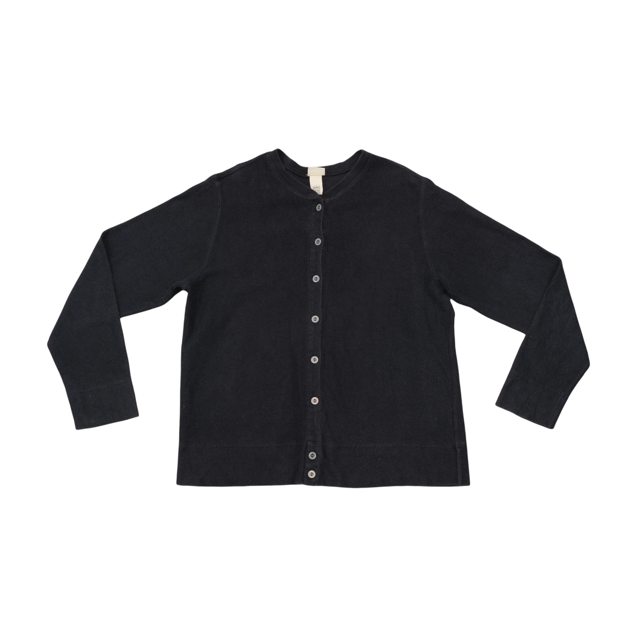 L.L.Bean Vintage Black Cotton Button Front Cardigan Sweater