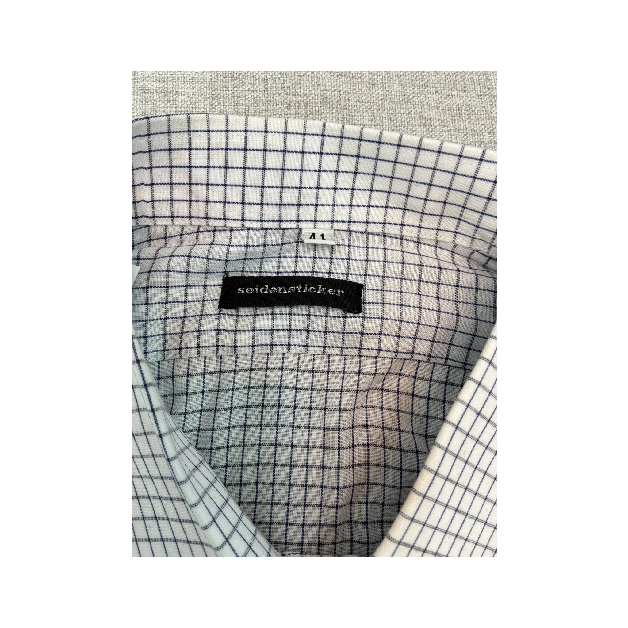 Seidensticker White Micro Check Button-Up Shirt
