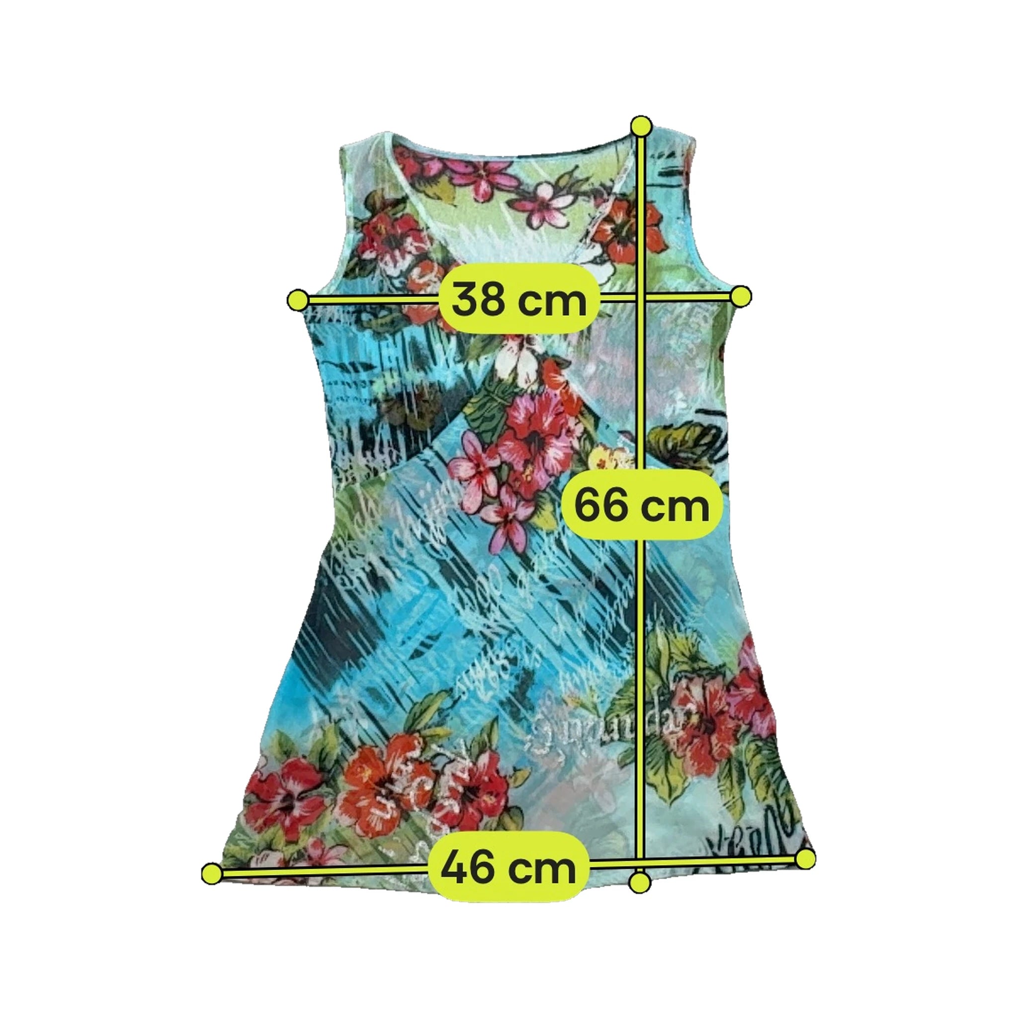 Floral Script Print V-Neck Tank Top