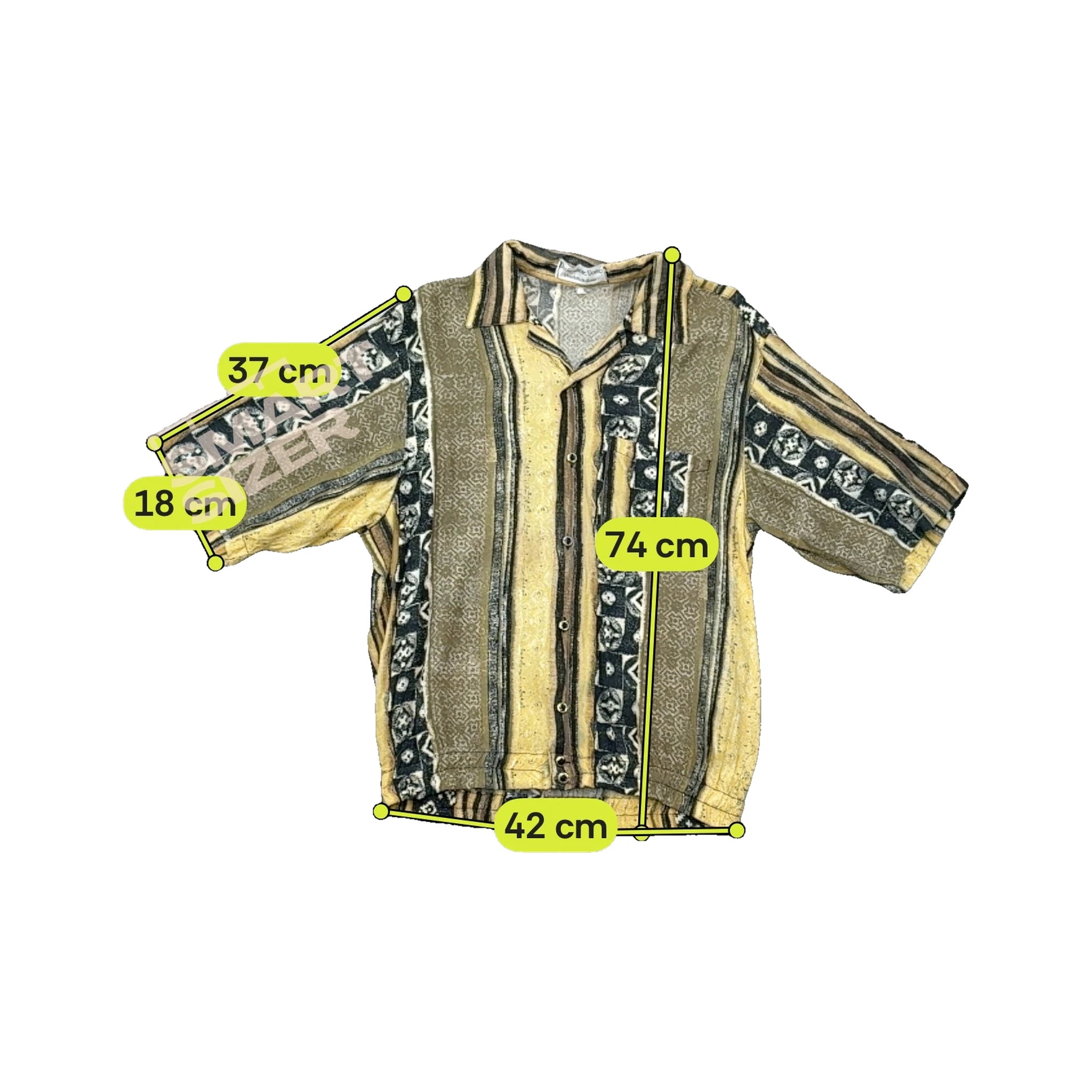 Professione Uomo Vintage Geometric Stripe Snap Front Shirt