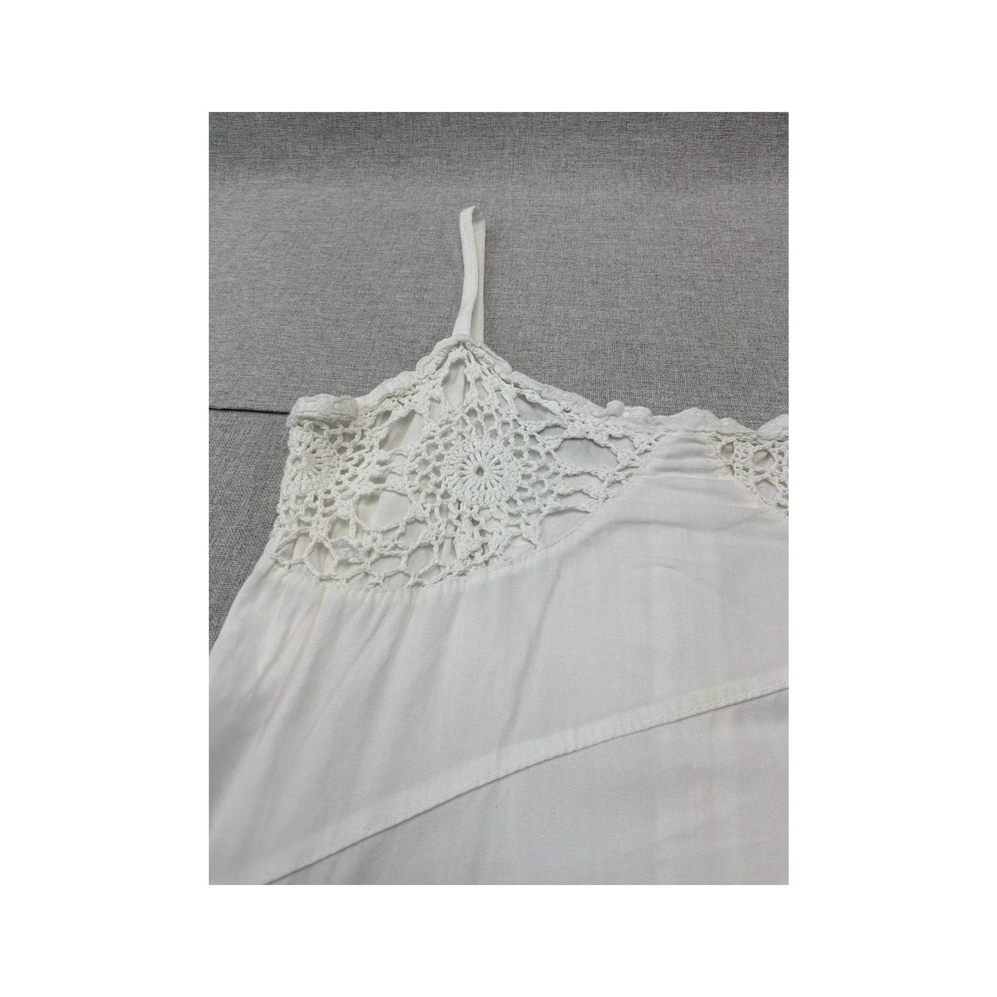 Faddy's Crochet Trim White Cotton Slip Dress