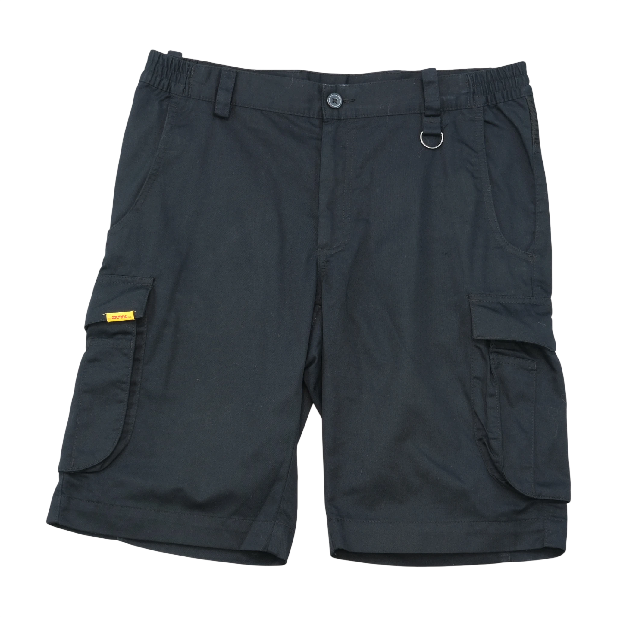 DHL Black Utility Cargo Shorts