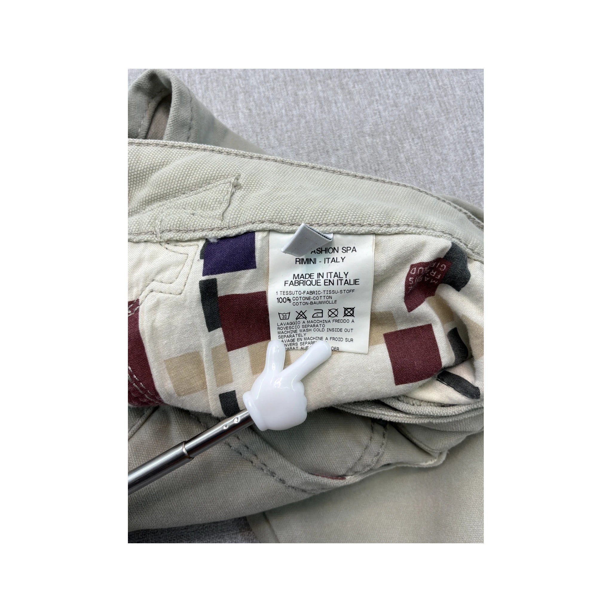 Marithé + François Girbaud Beige Embroidered Flap Pocket Five-Pocket Jeans