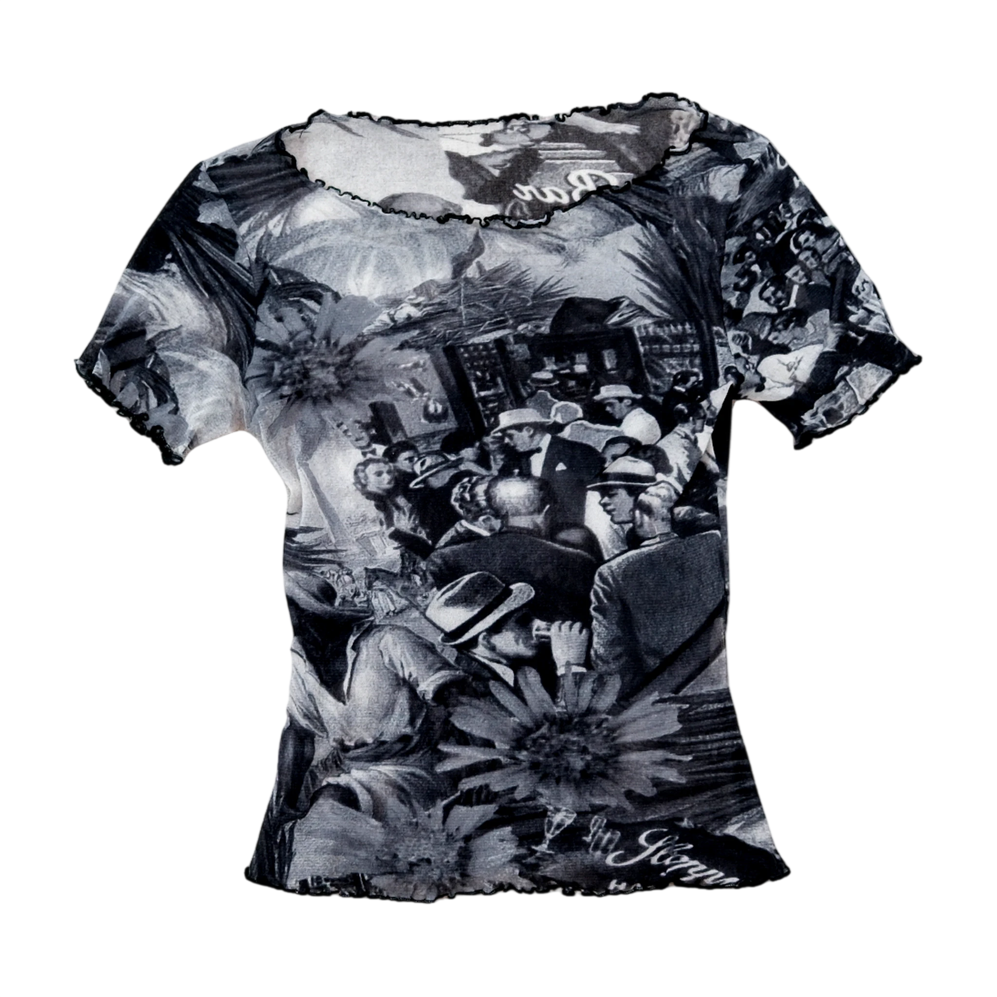Mesh Lettuce-Edge Graphic Baby Tee