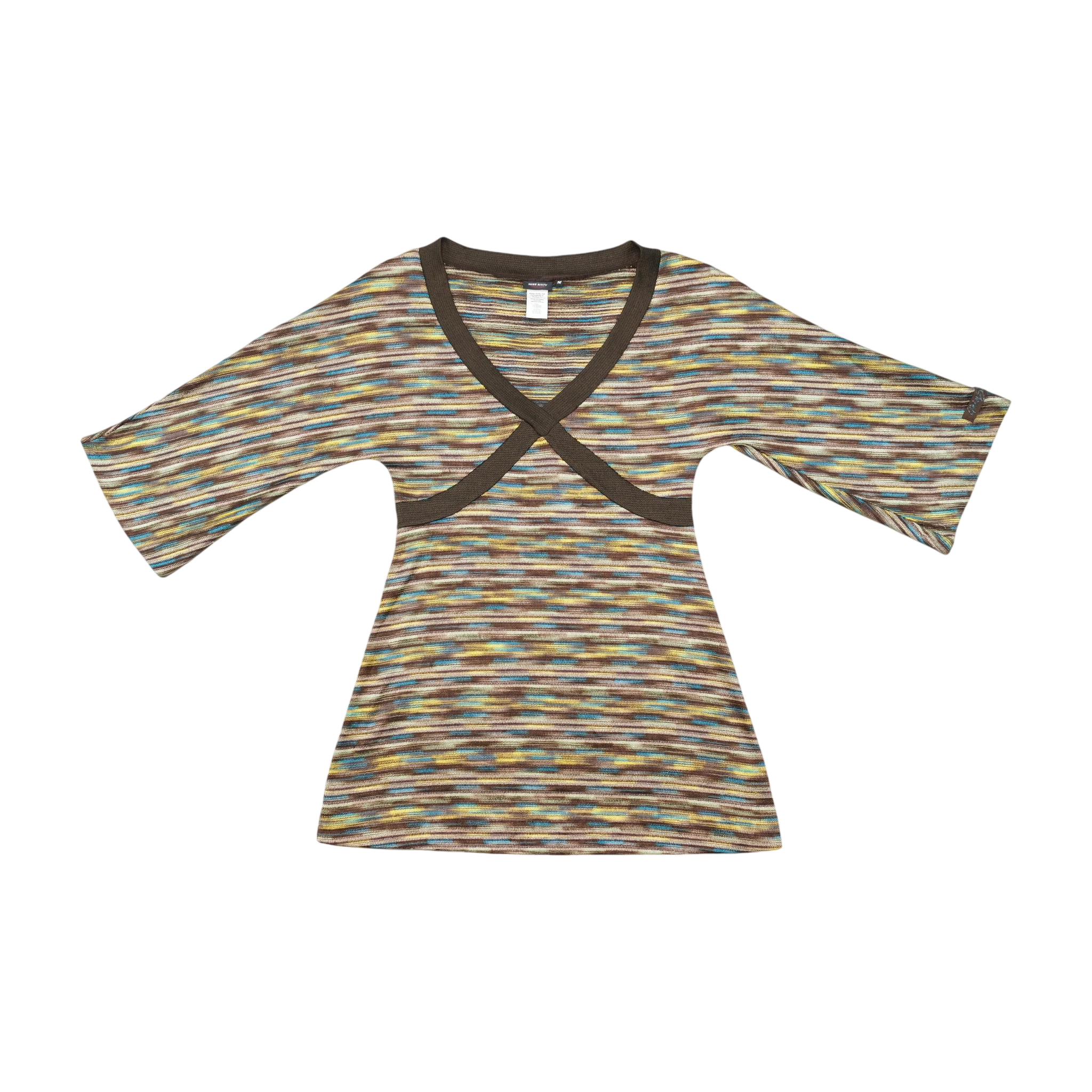 Miss Sixty Vintage Space Dye Knit V Neck Long Top (Repriced)