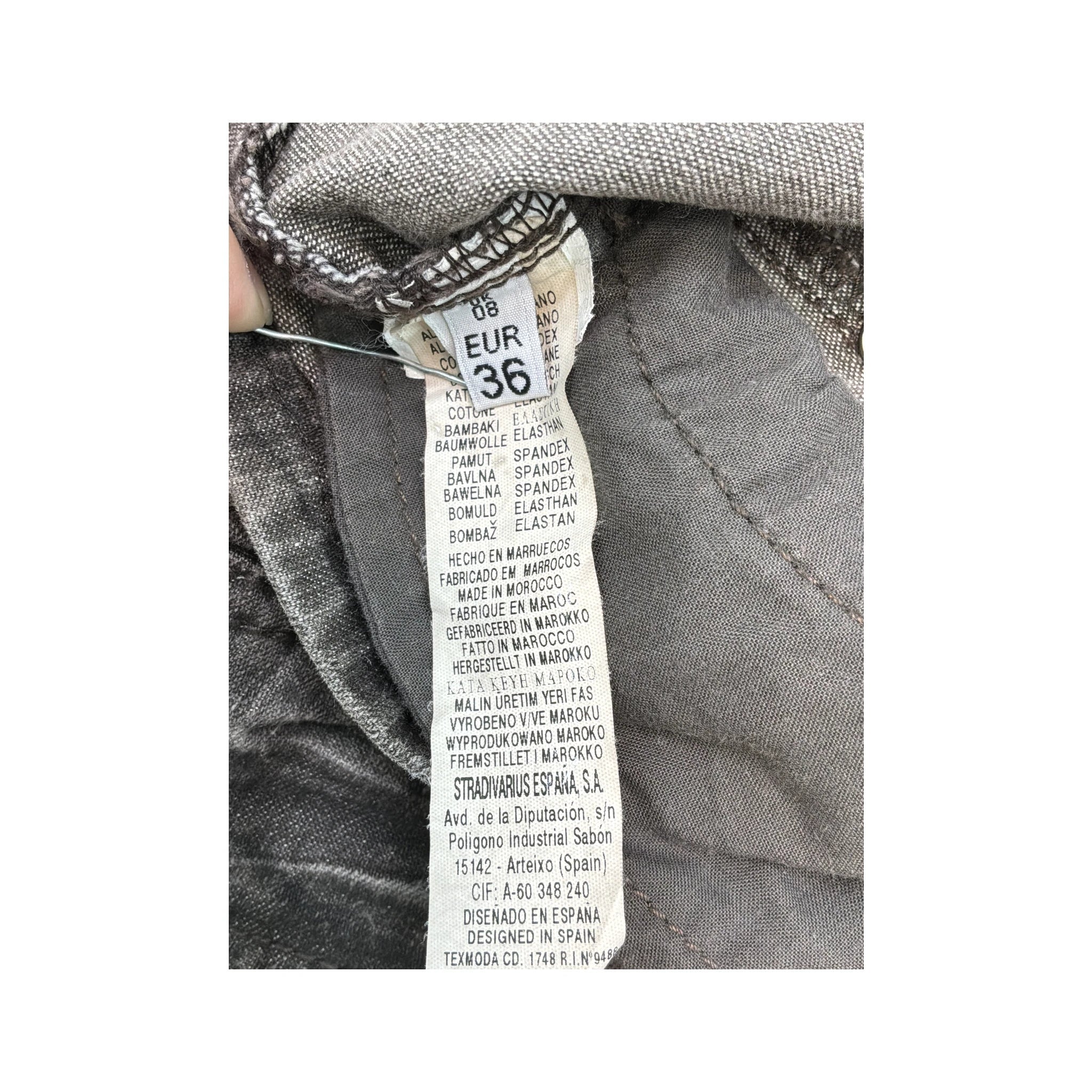 Stradivarius Faded Gray Denim Mini Skirt