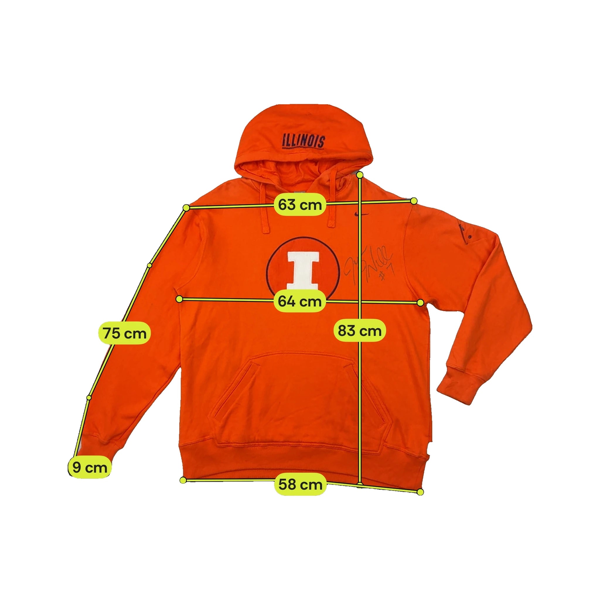 Sweatshirt com capuz Nike Team Illinois com logótipo Bordado