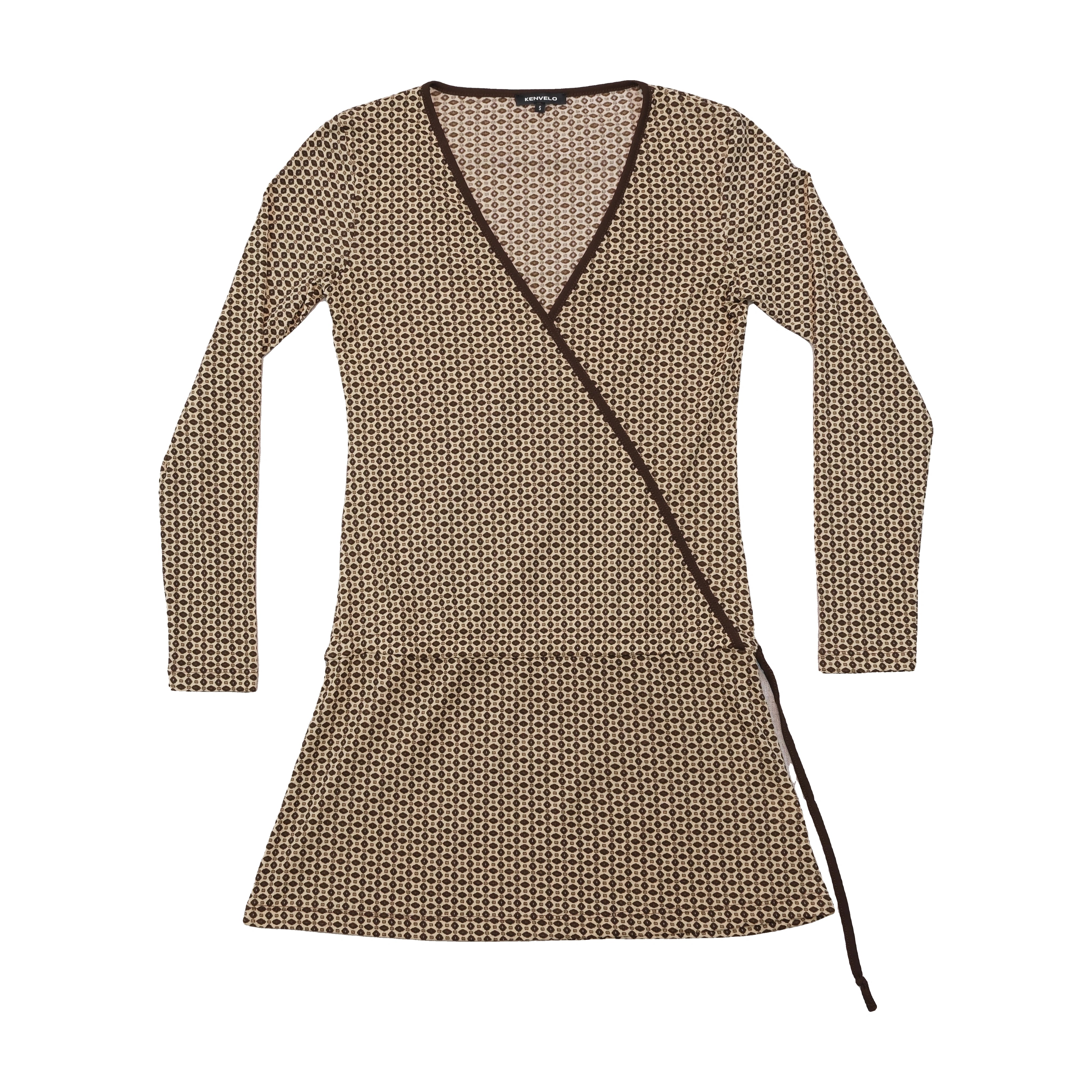Kenvelo Geometric Print Wrap Dress