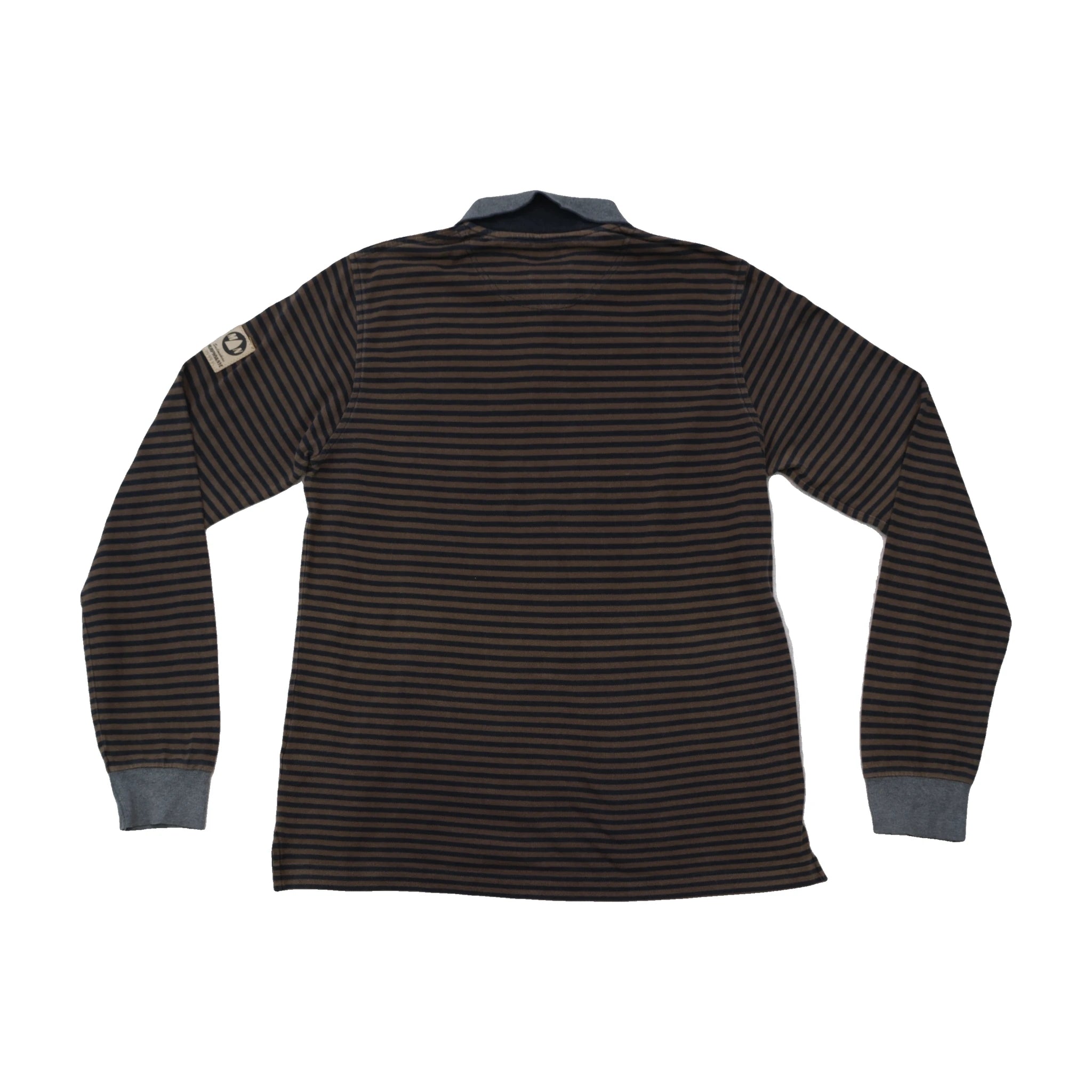 Murphy & Nye Vintage Striped Cotton Long Sleeve Polo Shirt