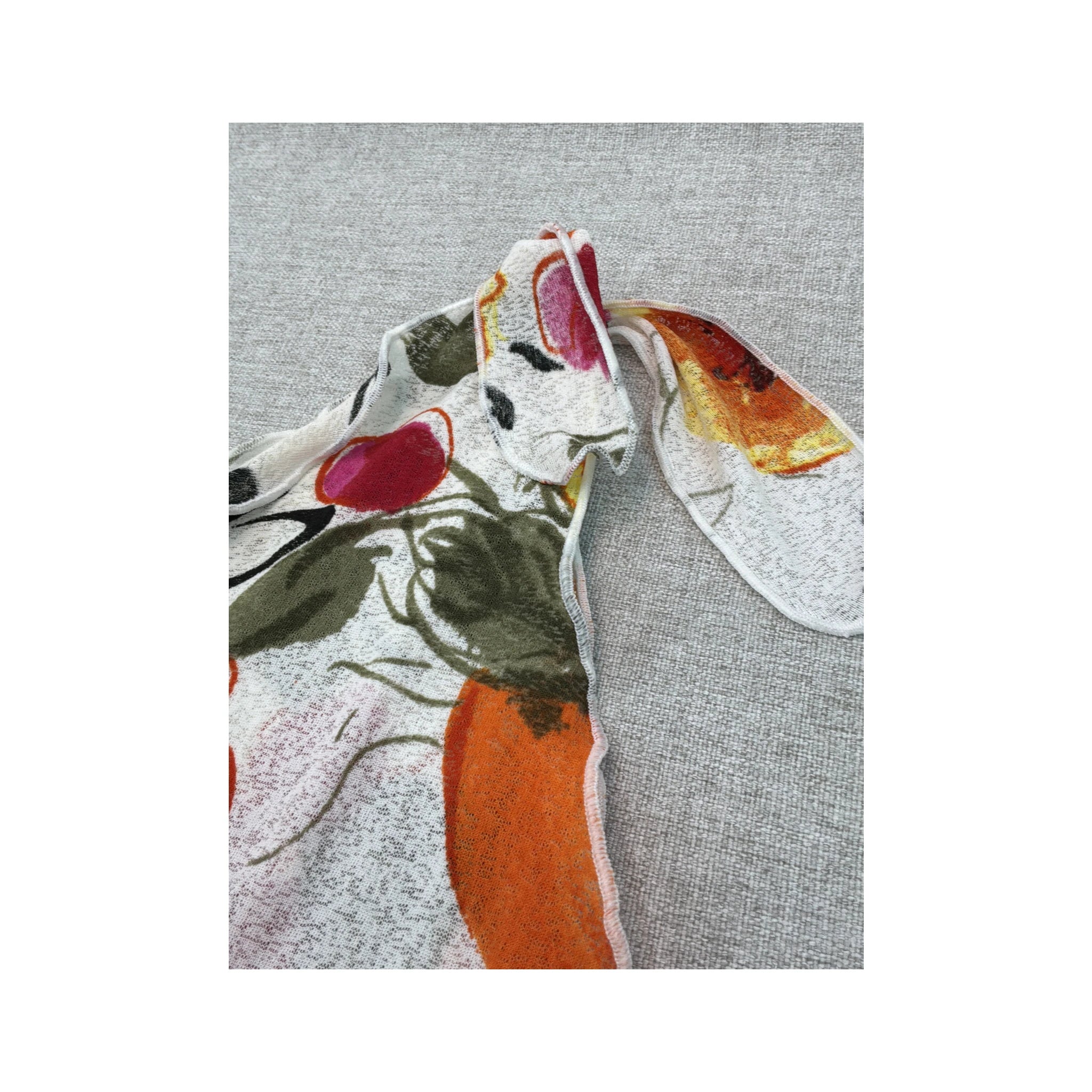 One Shoulder Fruit Floral Mesh Dress