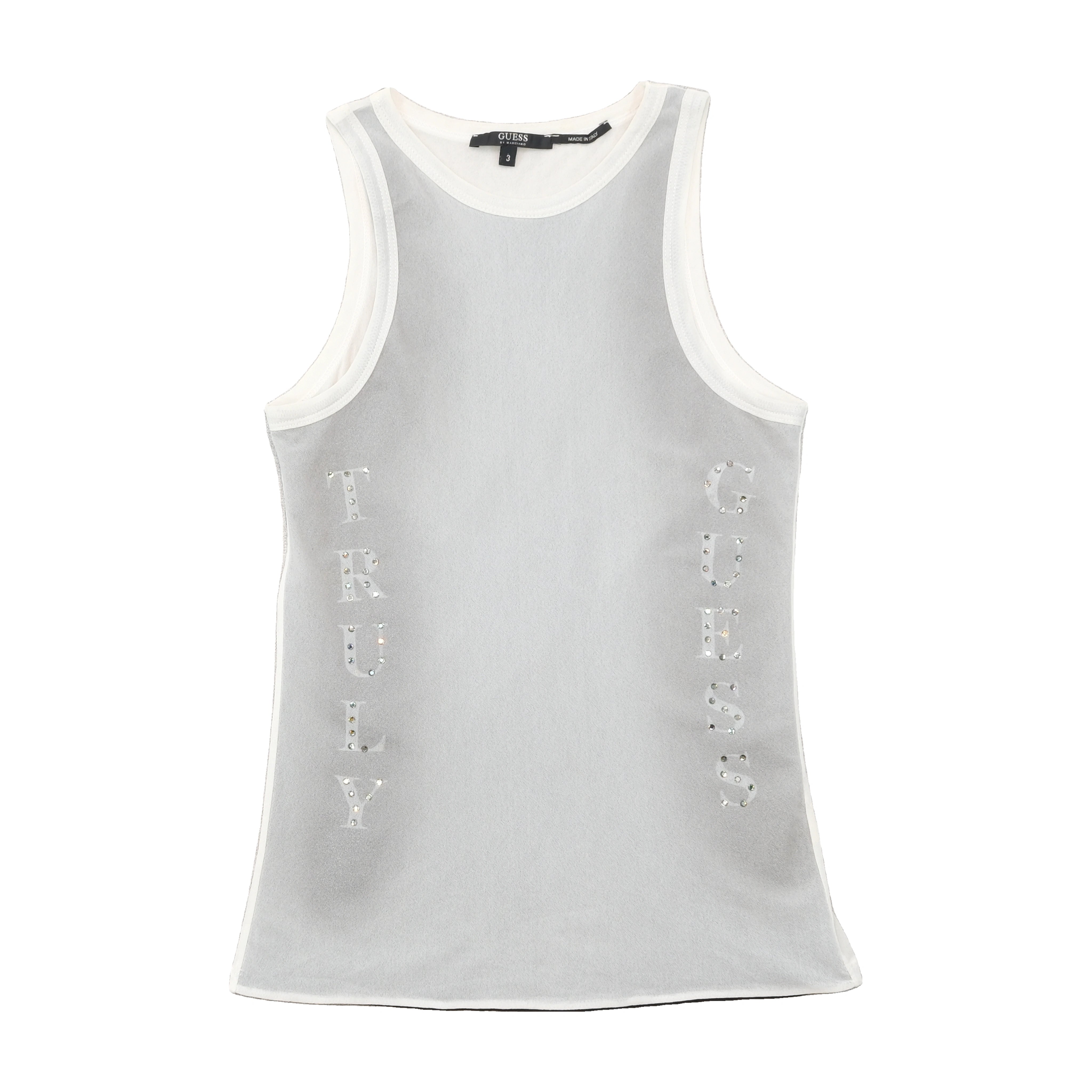 Guess by Marciano Rhinestone Logo Mesh Tank Top