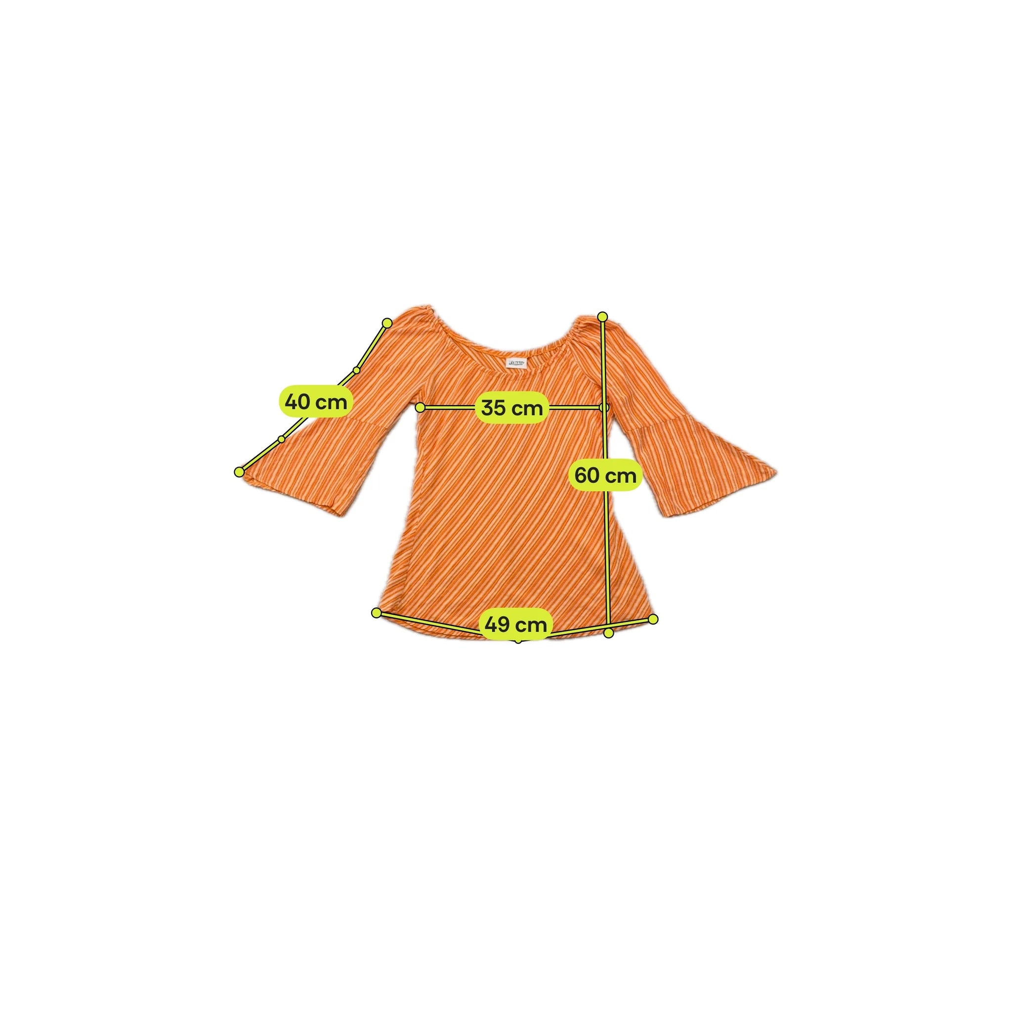 Blusa Pimkie laranja de Manga de Sino às riscas