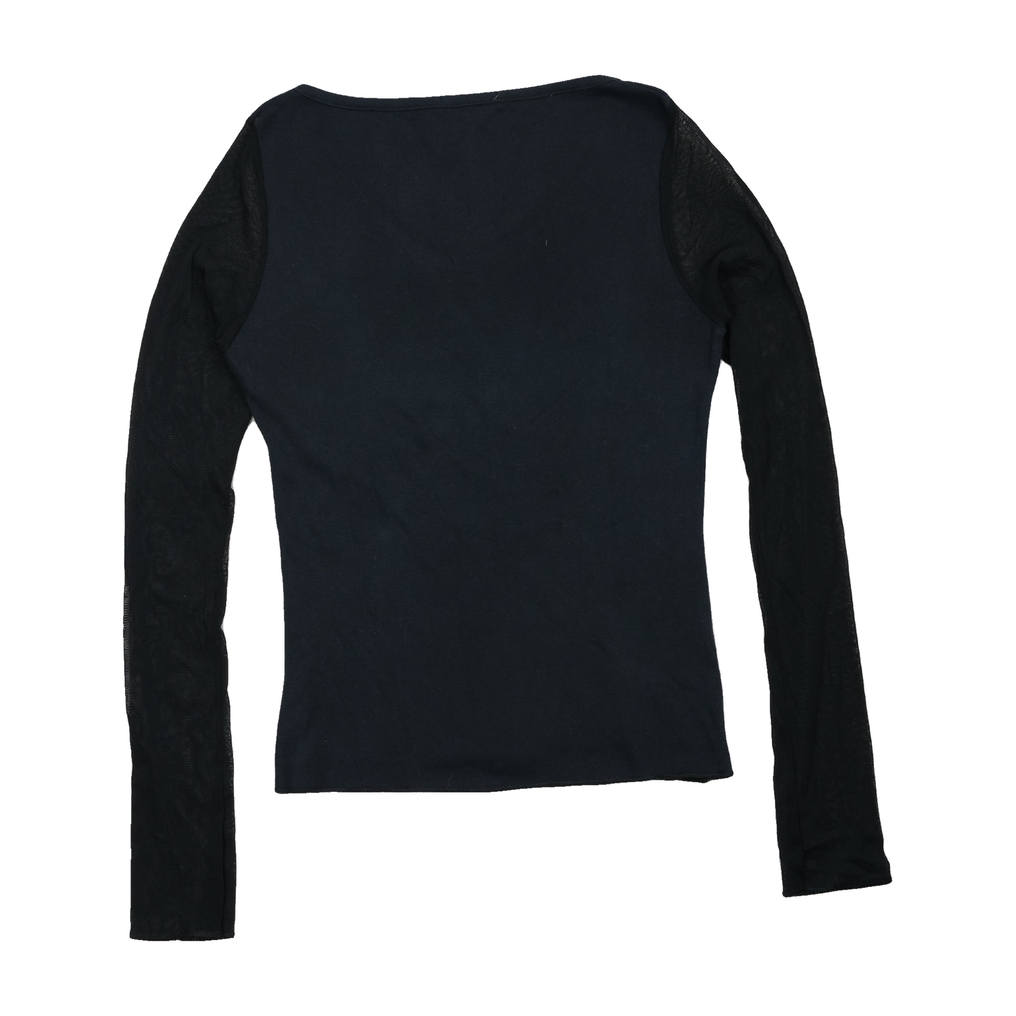 Nexos Black Mesh Sleeve Embroidered Long Sleeve Shirt (Made in Italy)