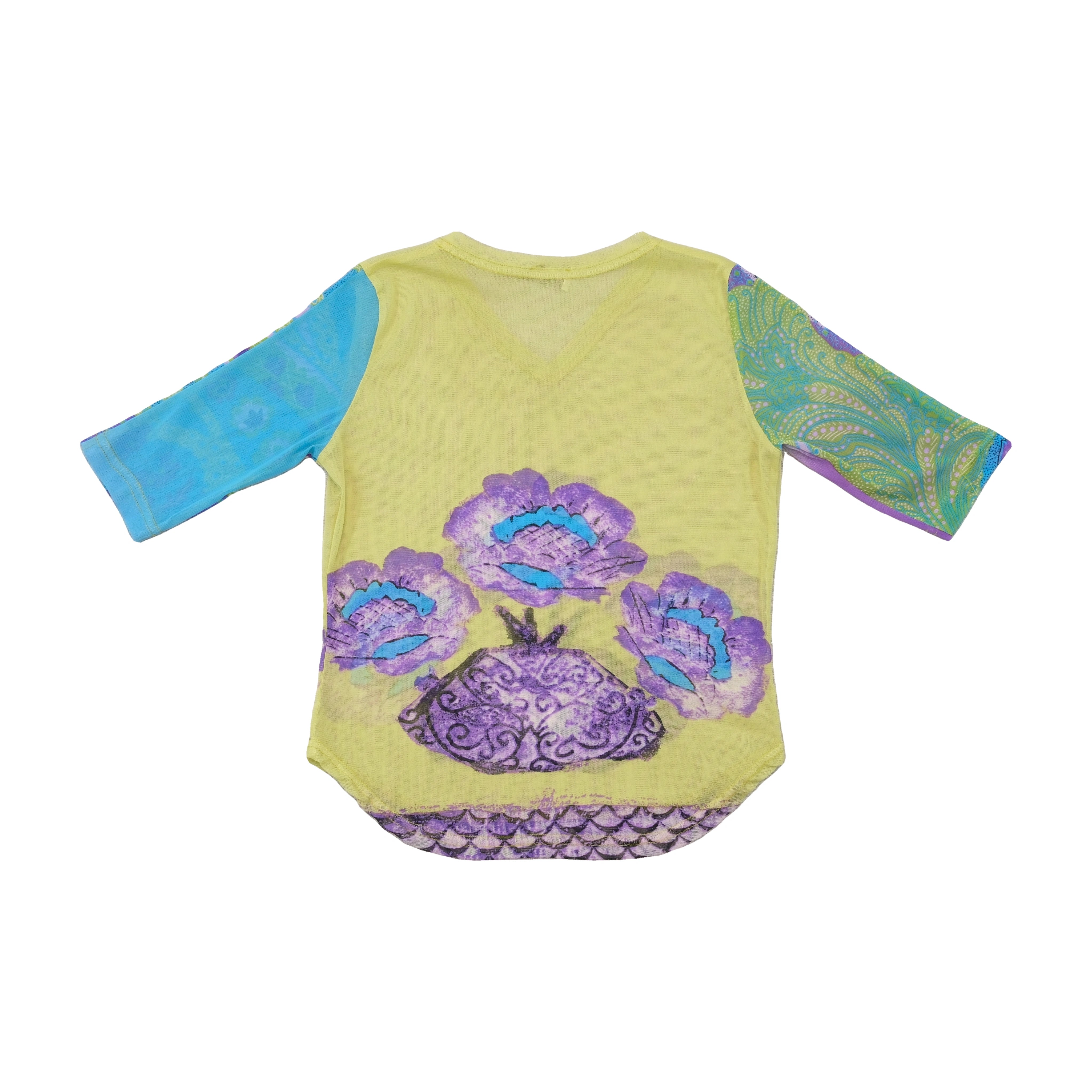 Blusa Motivi em Rede floral com decote em V