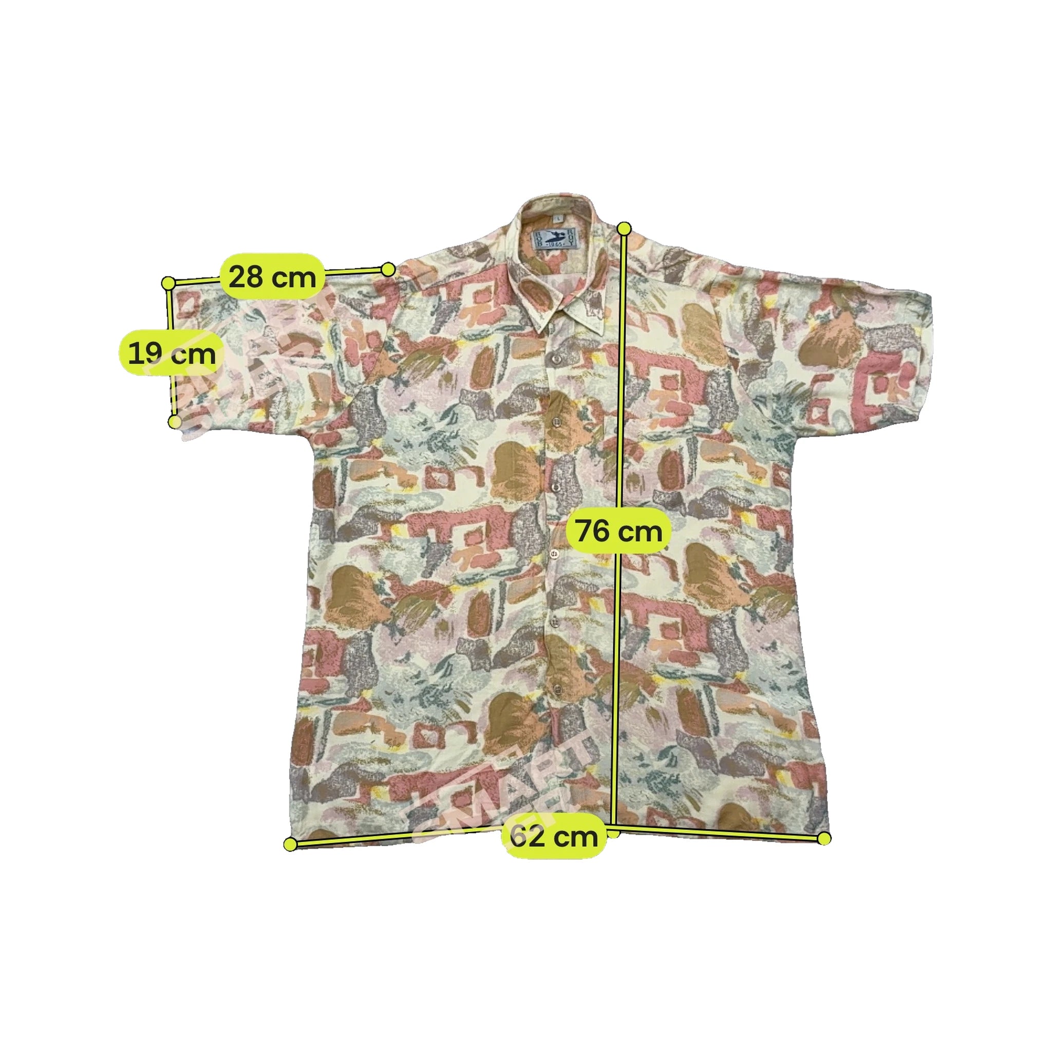 Camisa em Viscose de Manga curta com estampado Pictórico abstrato