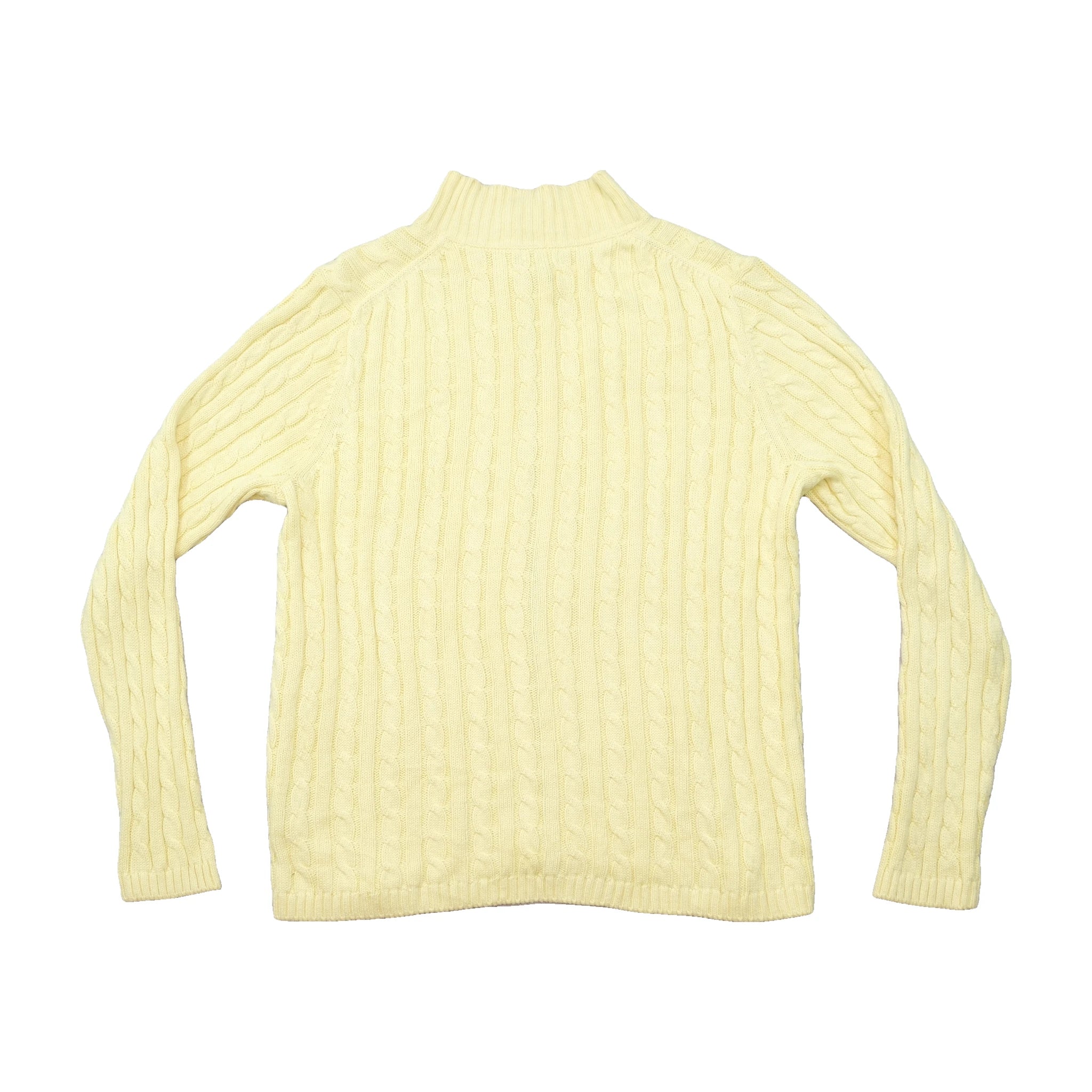 L.L.Bean Cable Knit Full-Zip Mock Neck Sweater (QUEMADA)