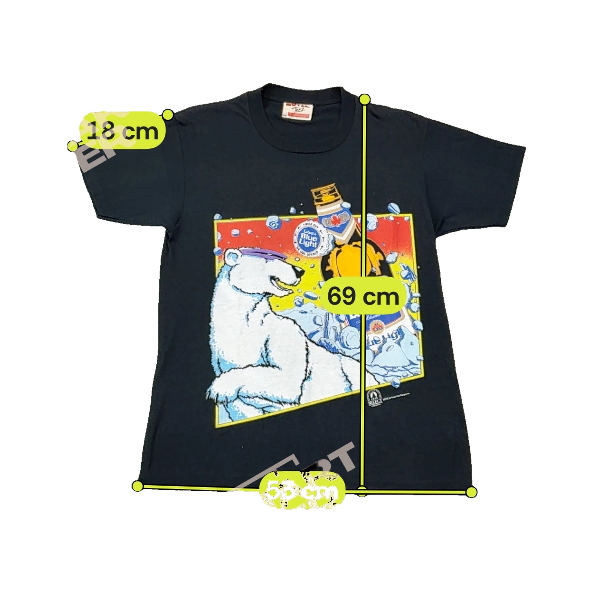 Novel Teez Vintage Labatt’s Blue Light Polar Bear Graphic T-Shirt