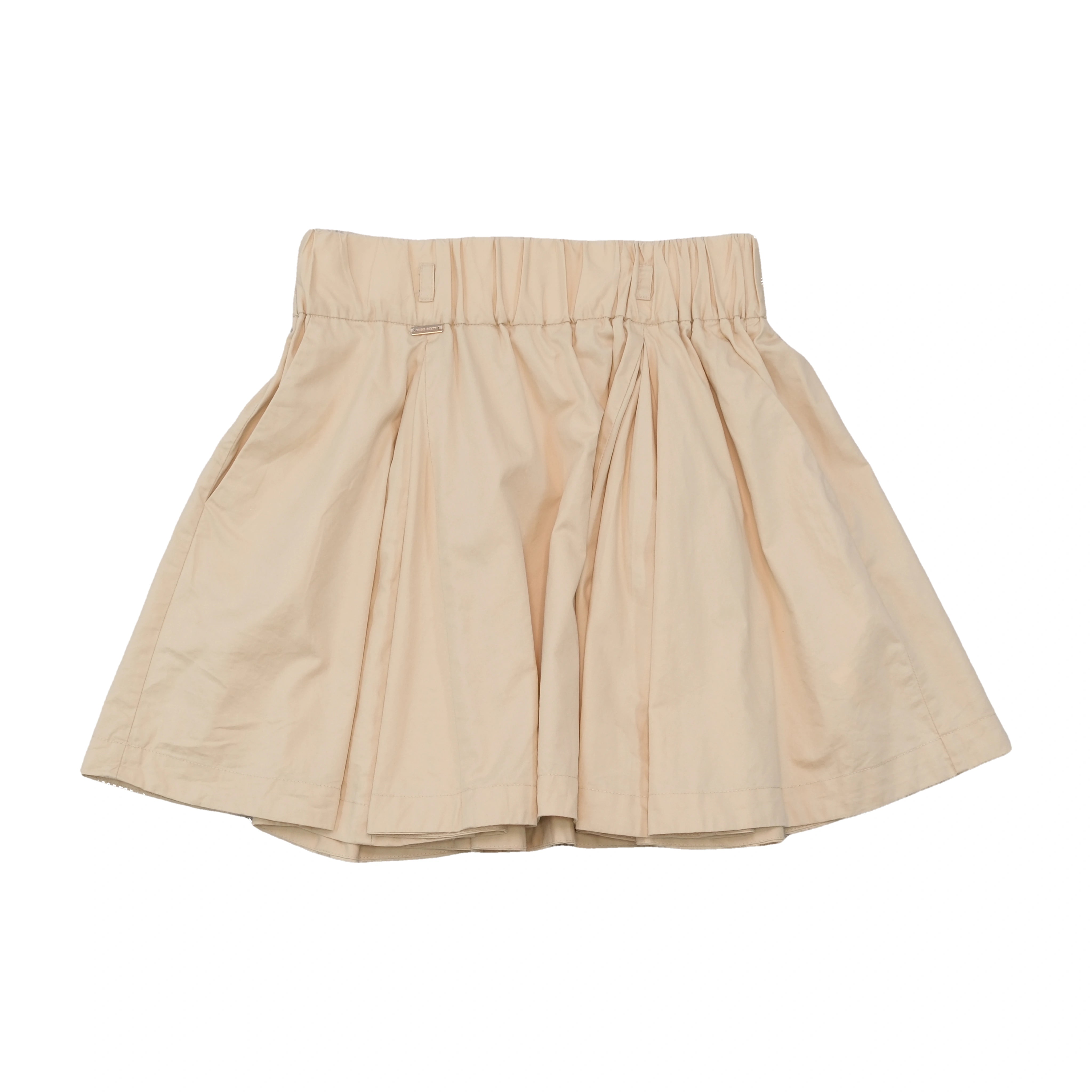 Miss Sixty Beige Cotton Pleated Mini Skirt