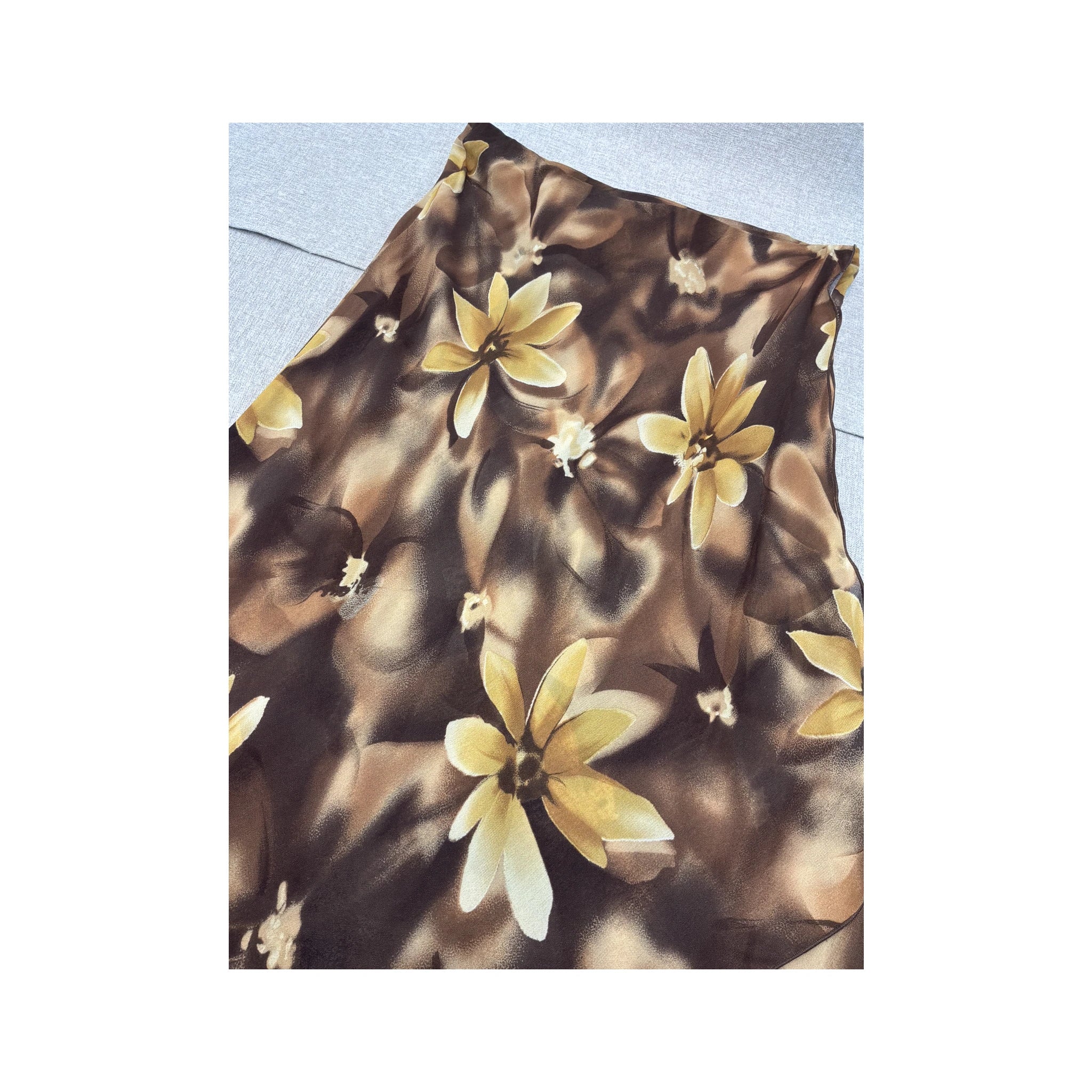 Saia Rosanna Pellegrini floral Assimétrica em Camadas