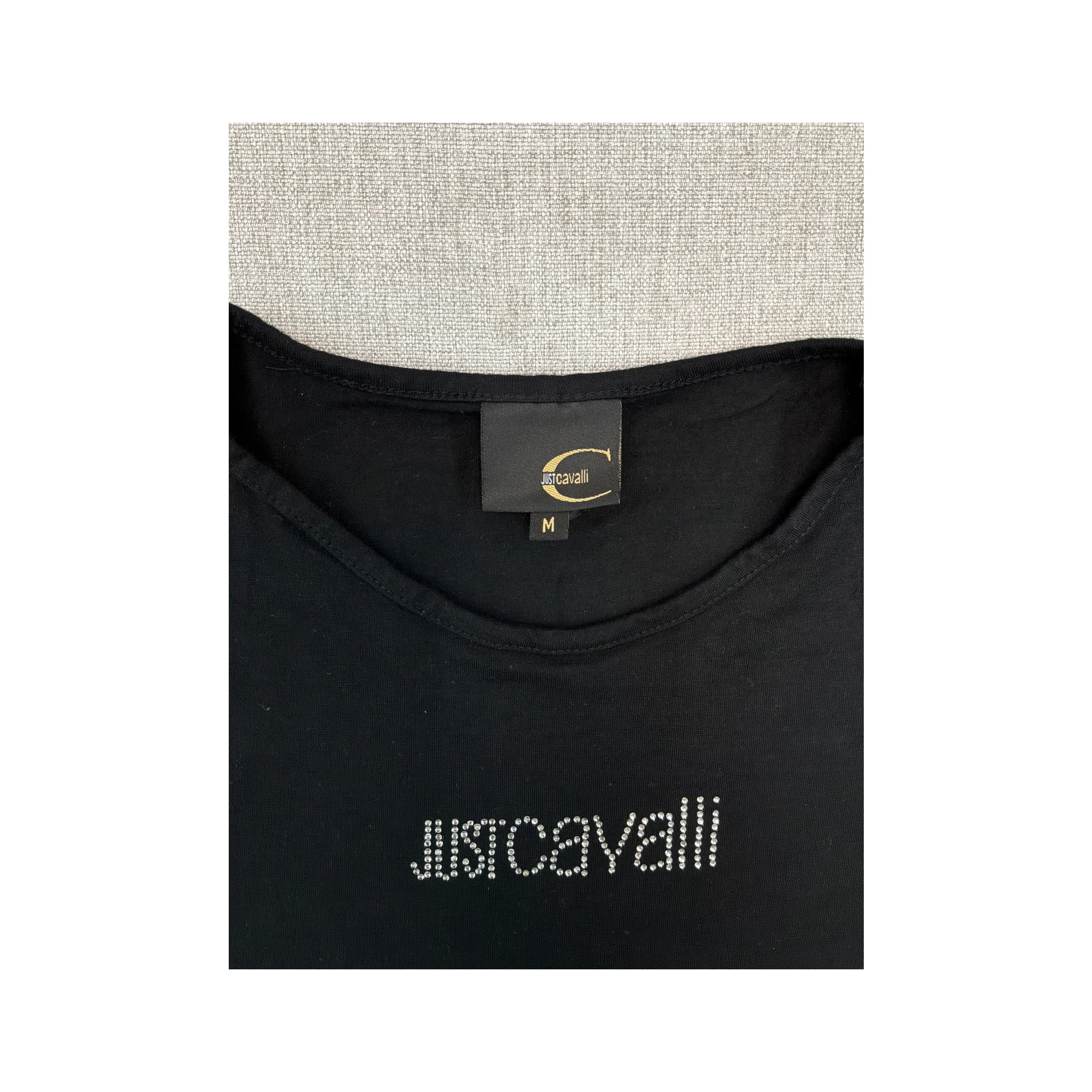 Just Cavalli Rhinestone Logo T-shirt